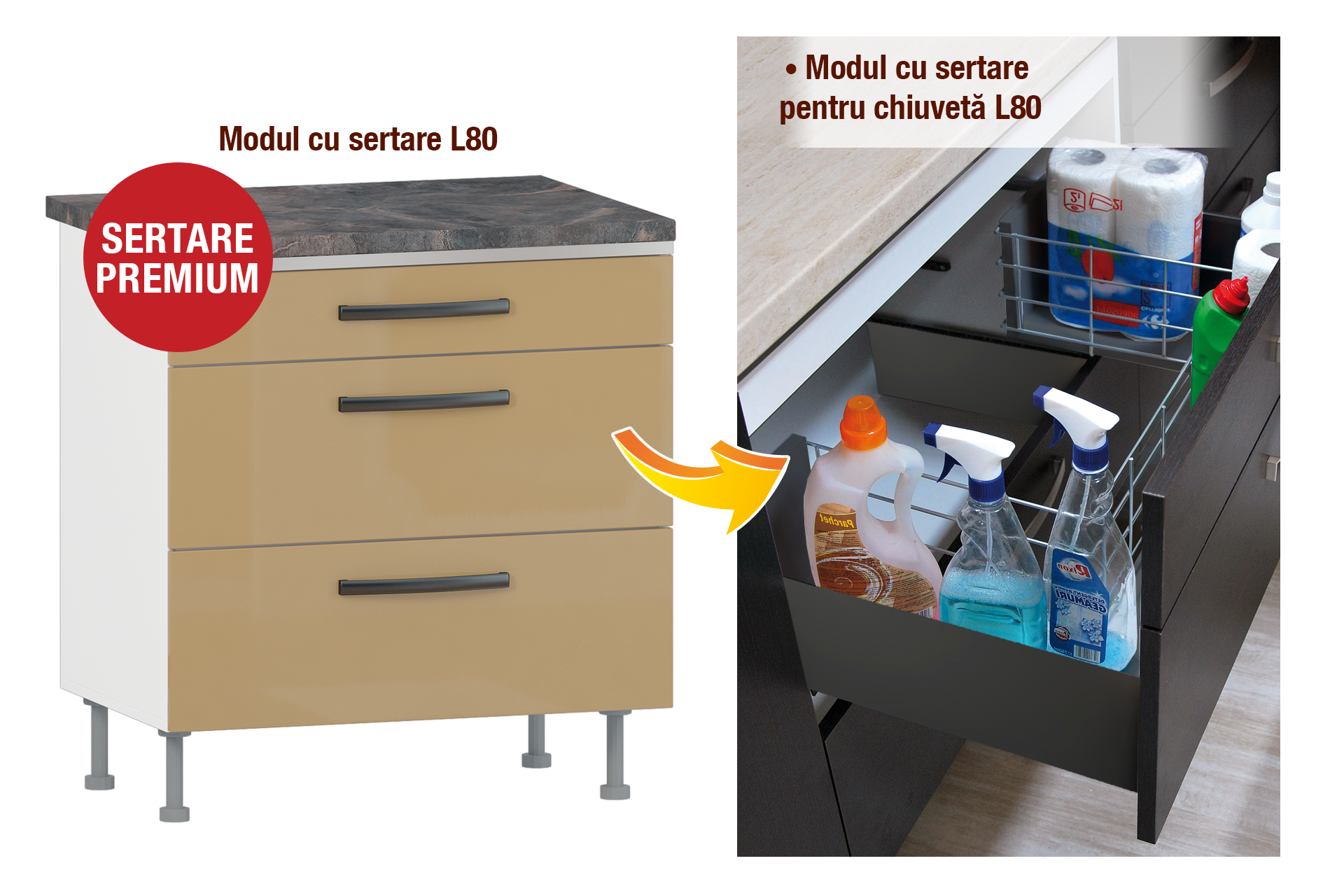 Modul cu sertare L80 - imagine 3