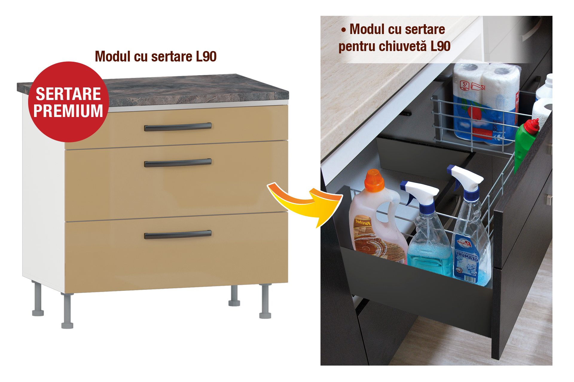 Modul cu sertare L90 - imagine 3