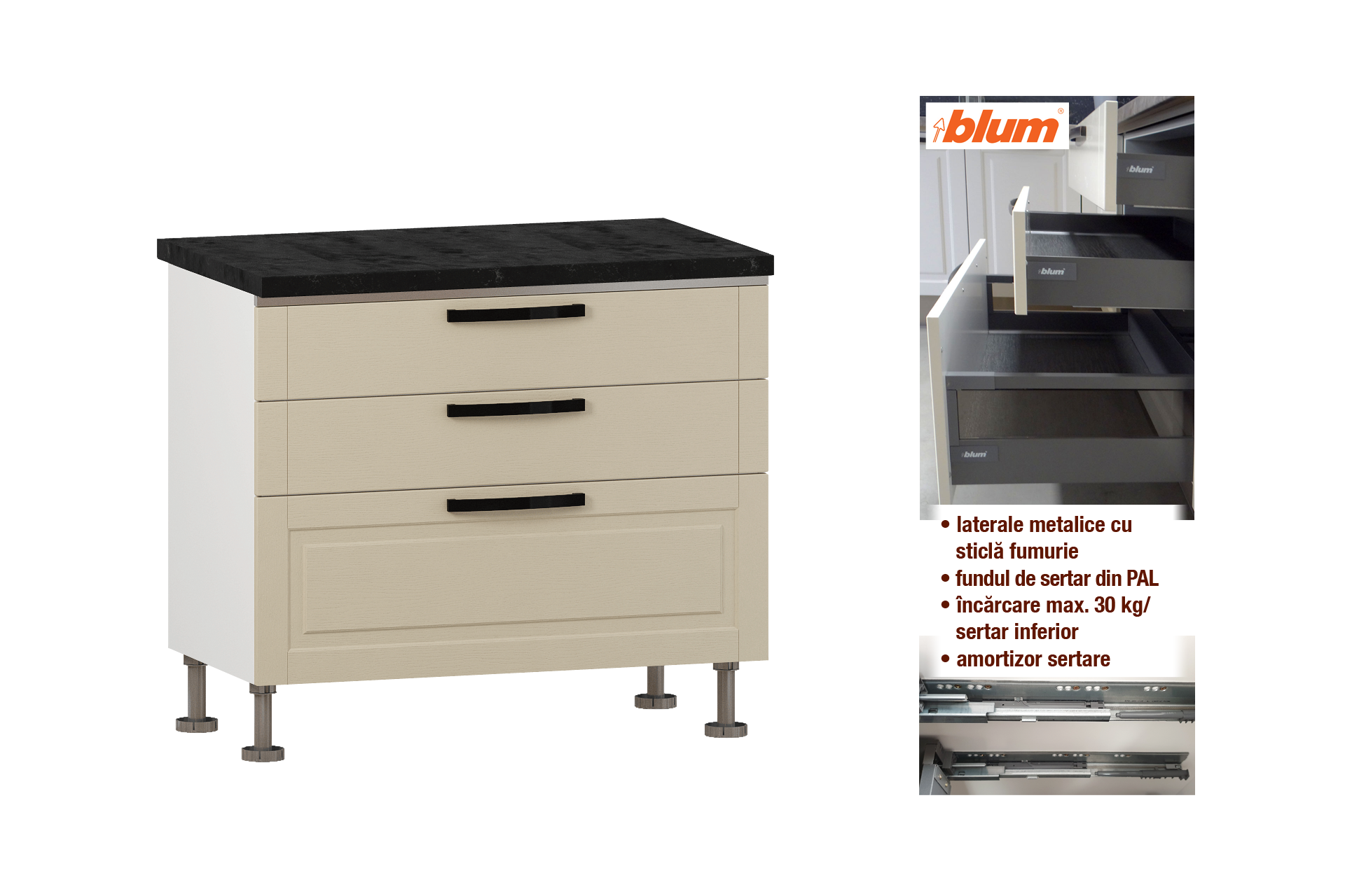 Modul cu 2 sertare L100 - imagine 2