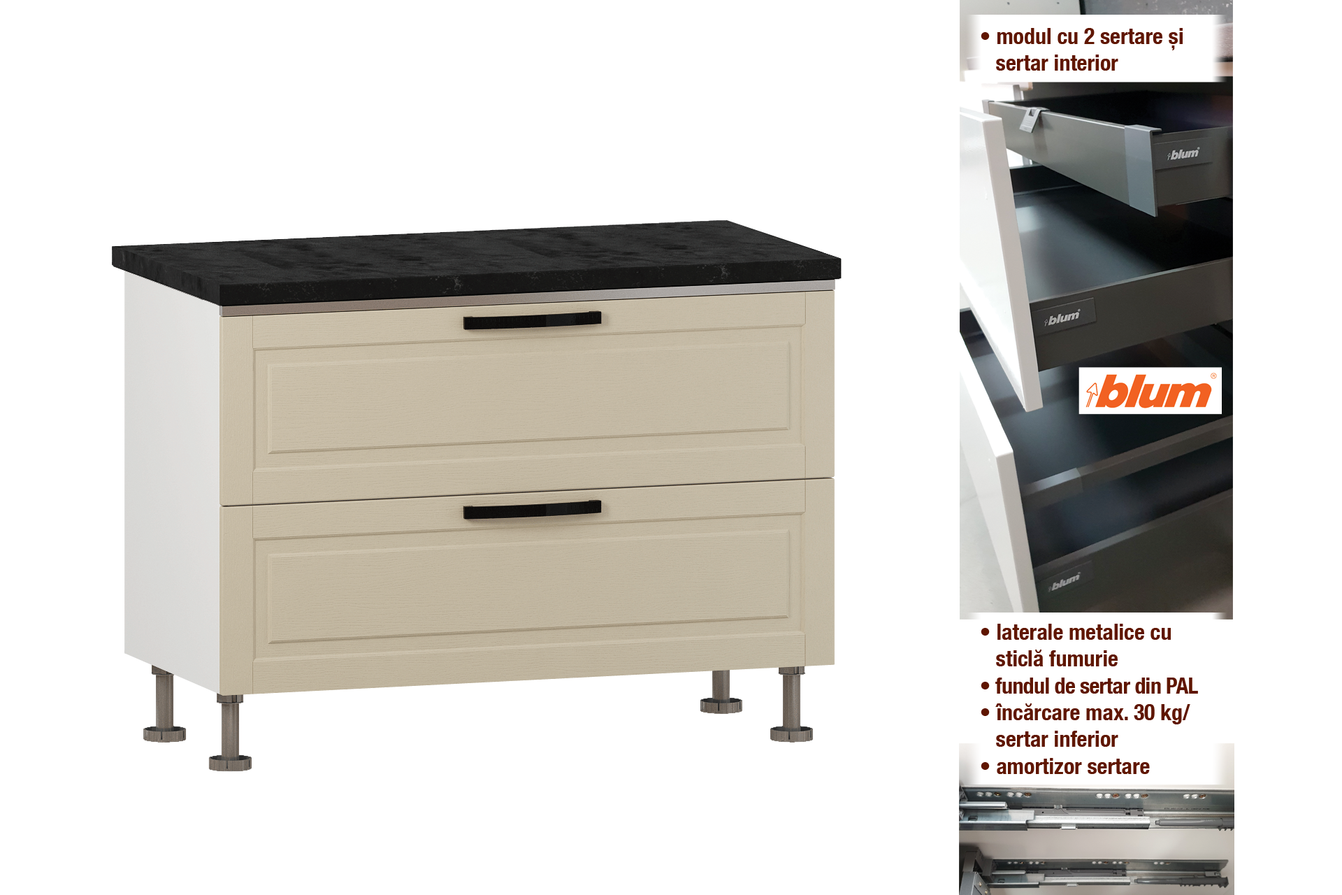 Modul cu 2 sertare L120 - imagine 2