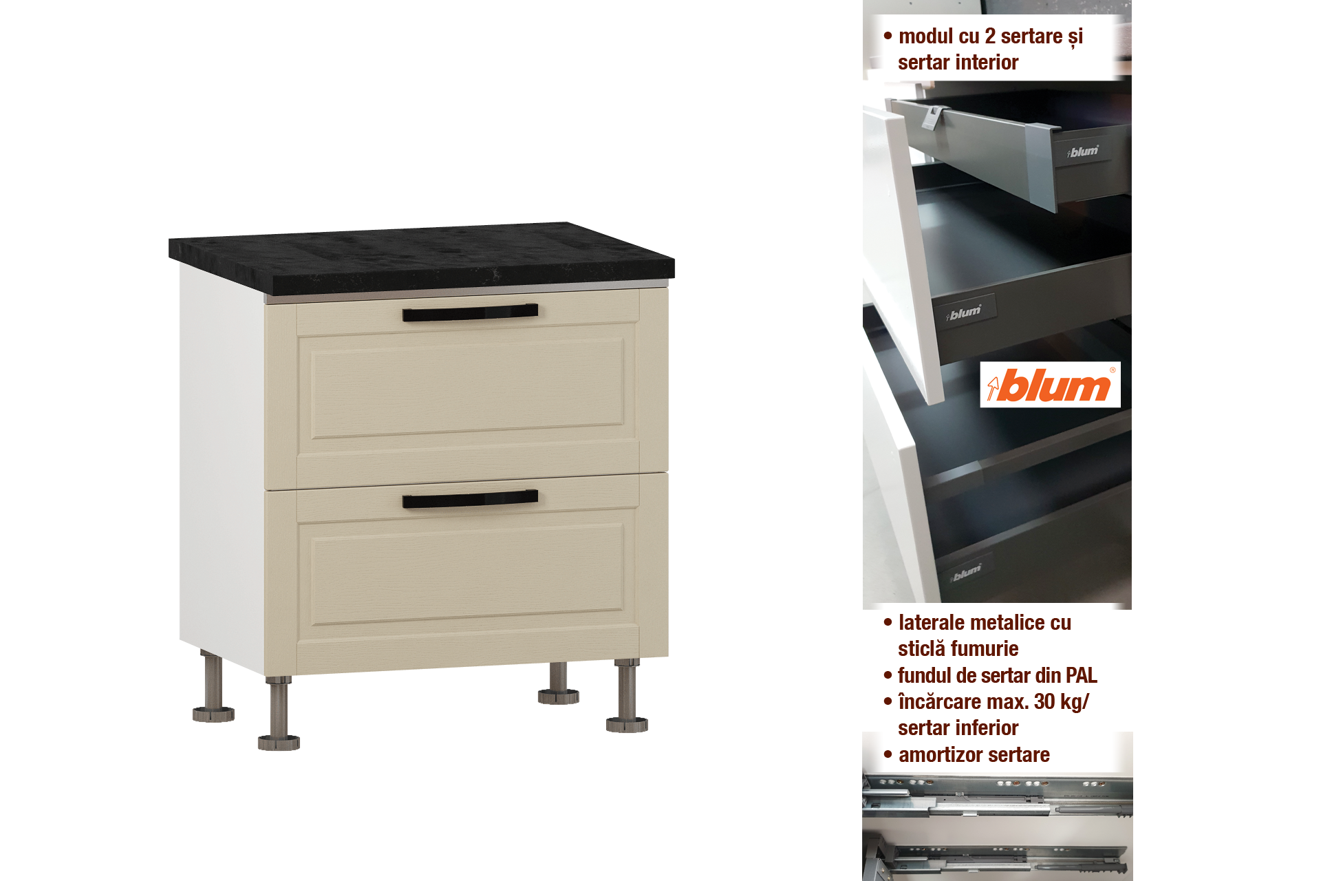 Modul cu 2 sertare L80 - imagine 2