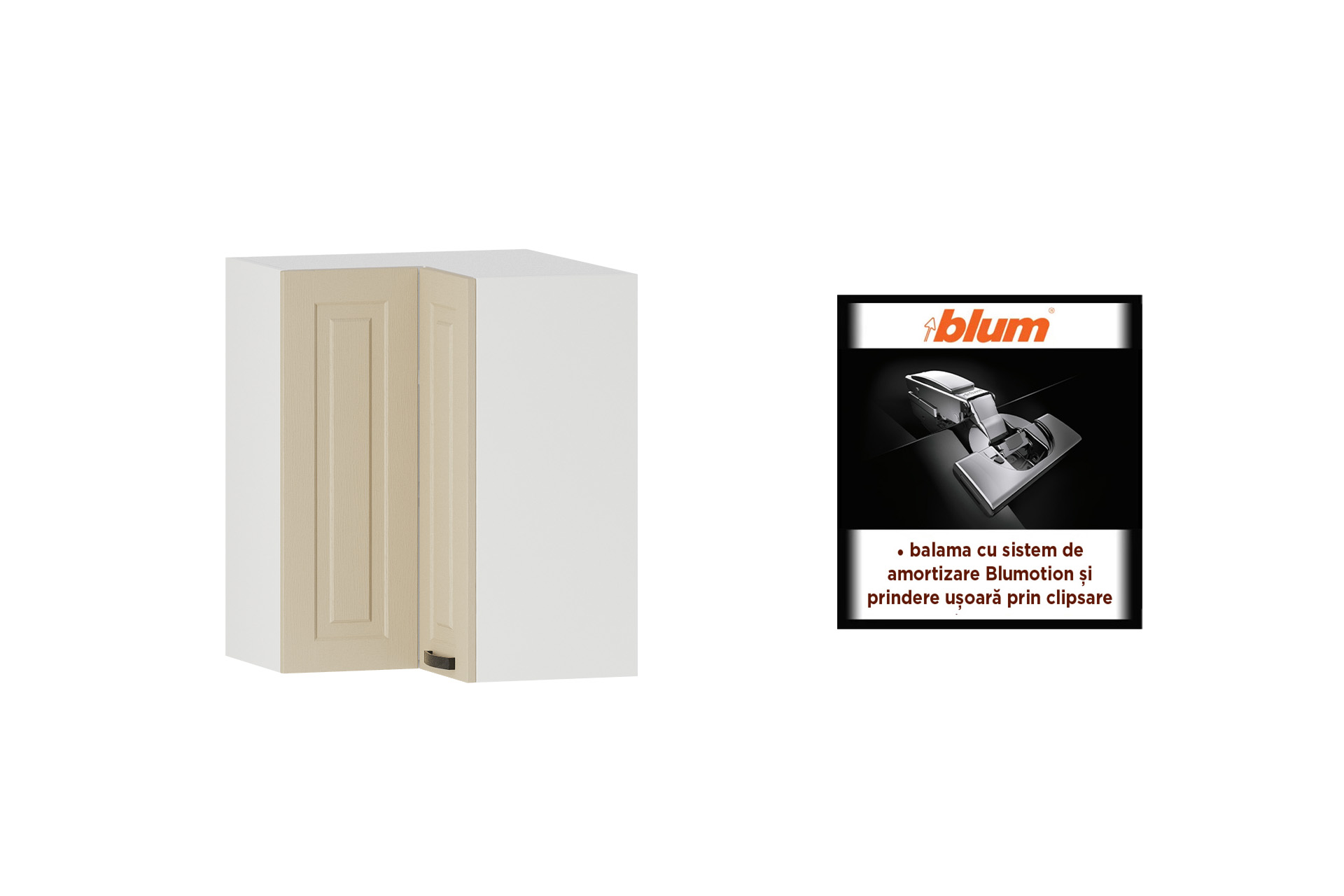 Suspendat de colț cu ușă dublă L60 - imagine 2