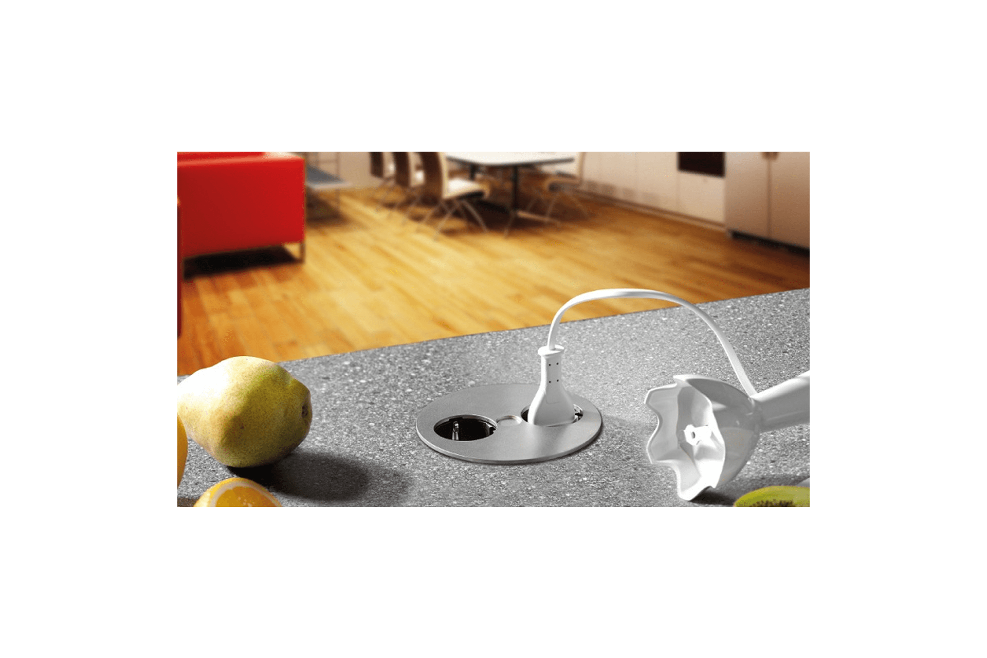 Priză dublă încastrabilă Twist inox - imagine 2