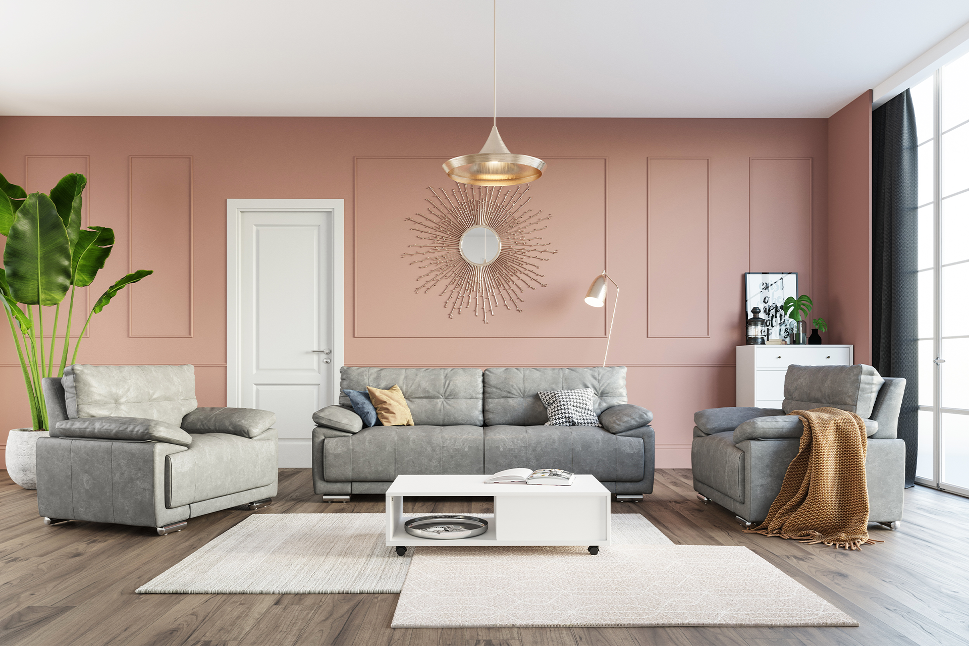 Pachet canapea California 3 locuri + 2 perne decorative - imagine 3