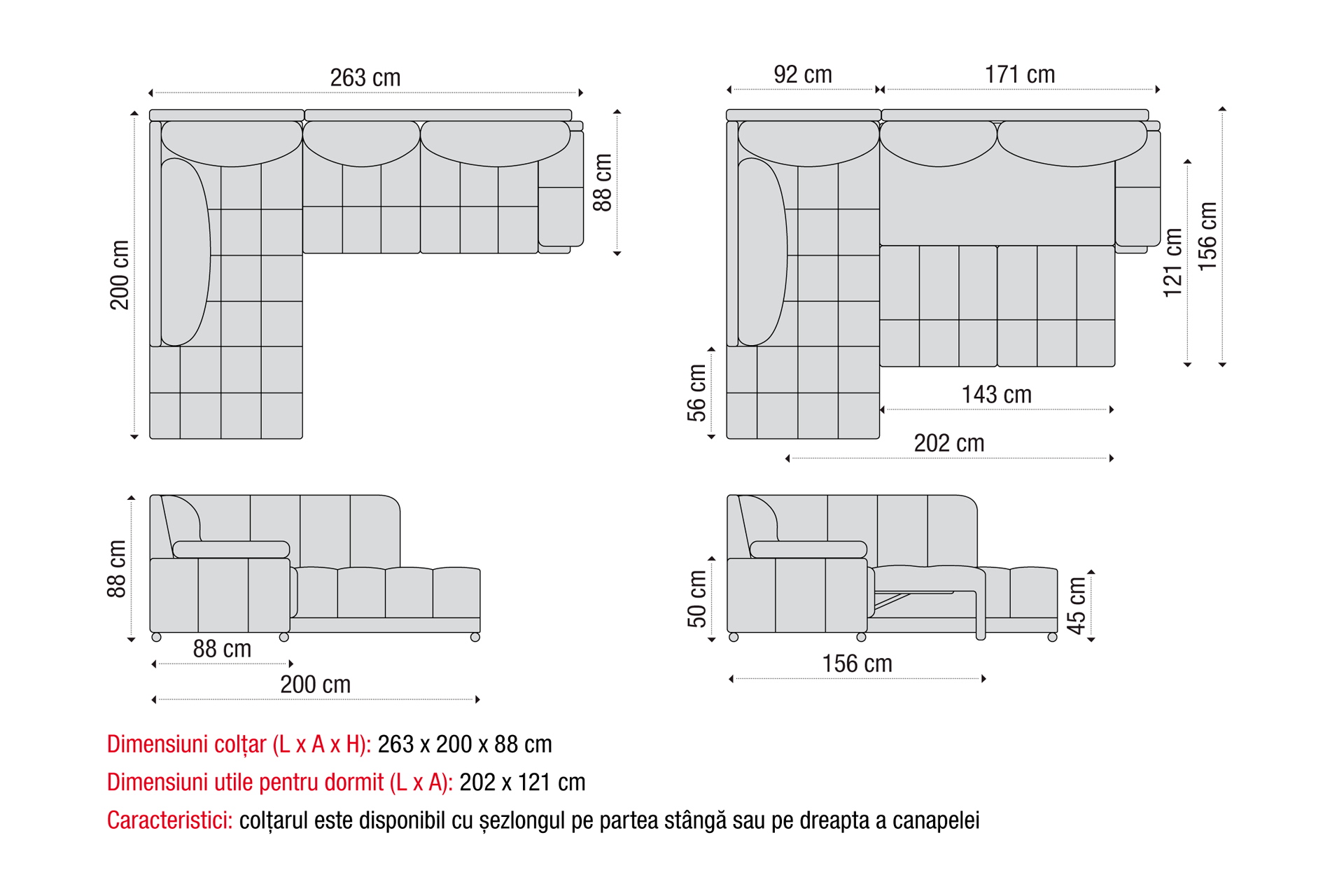 Pachet colțar extensibil California cu ladă pentru depozitare + 2 perne decorative - imagine 9