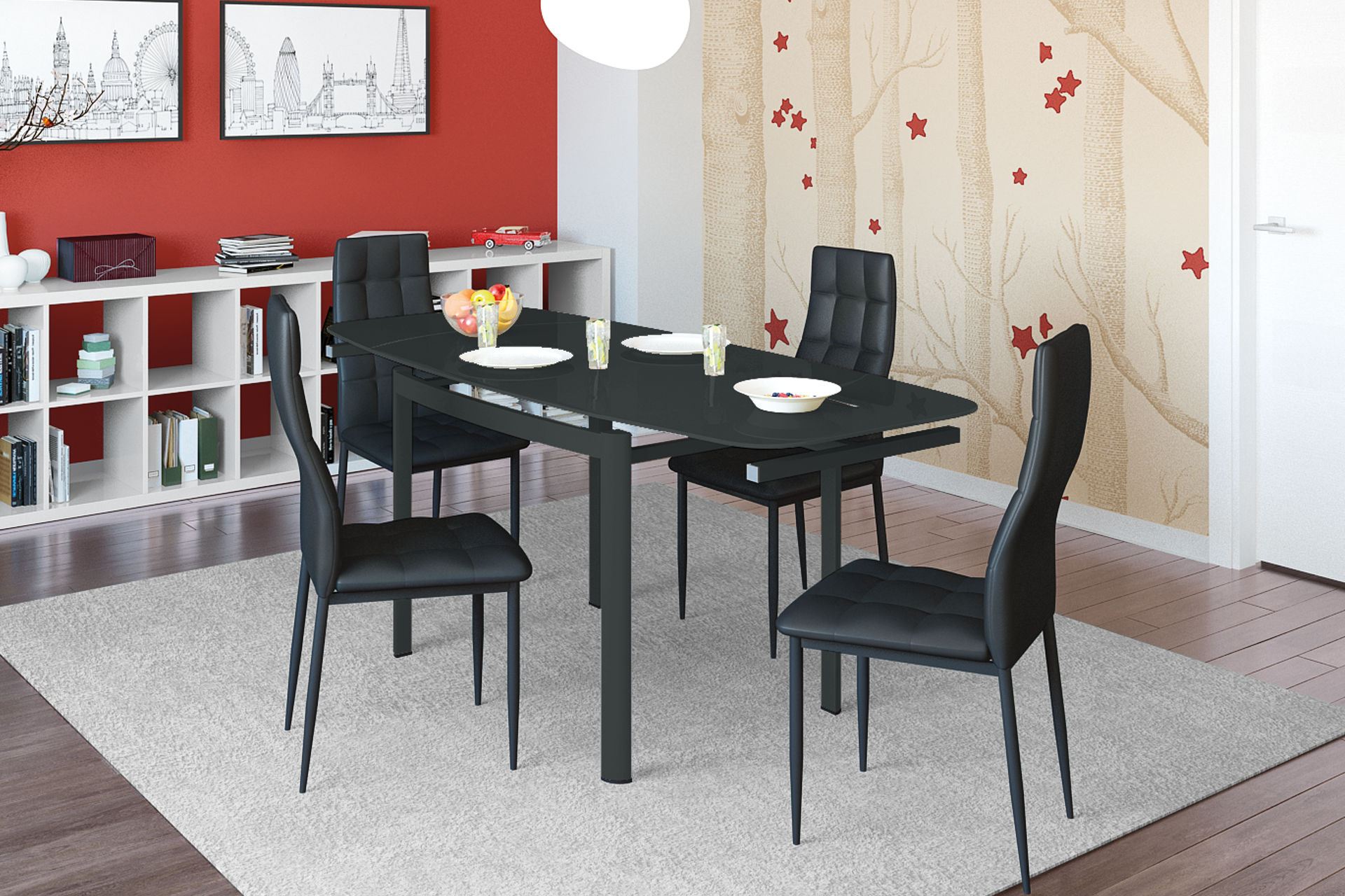 Pachet masă extensibilă Star cu 4 scaune Star