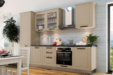 Mobila de bucatarie moderna la comanda MDF vopsit cappuccino wood lems