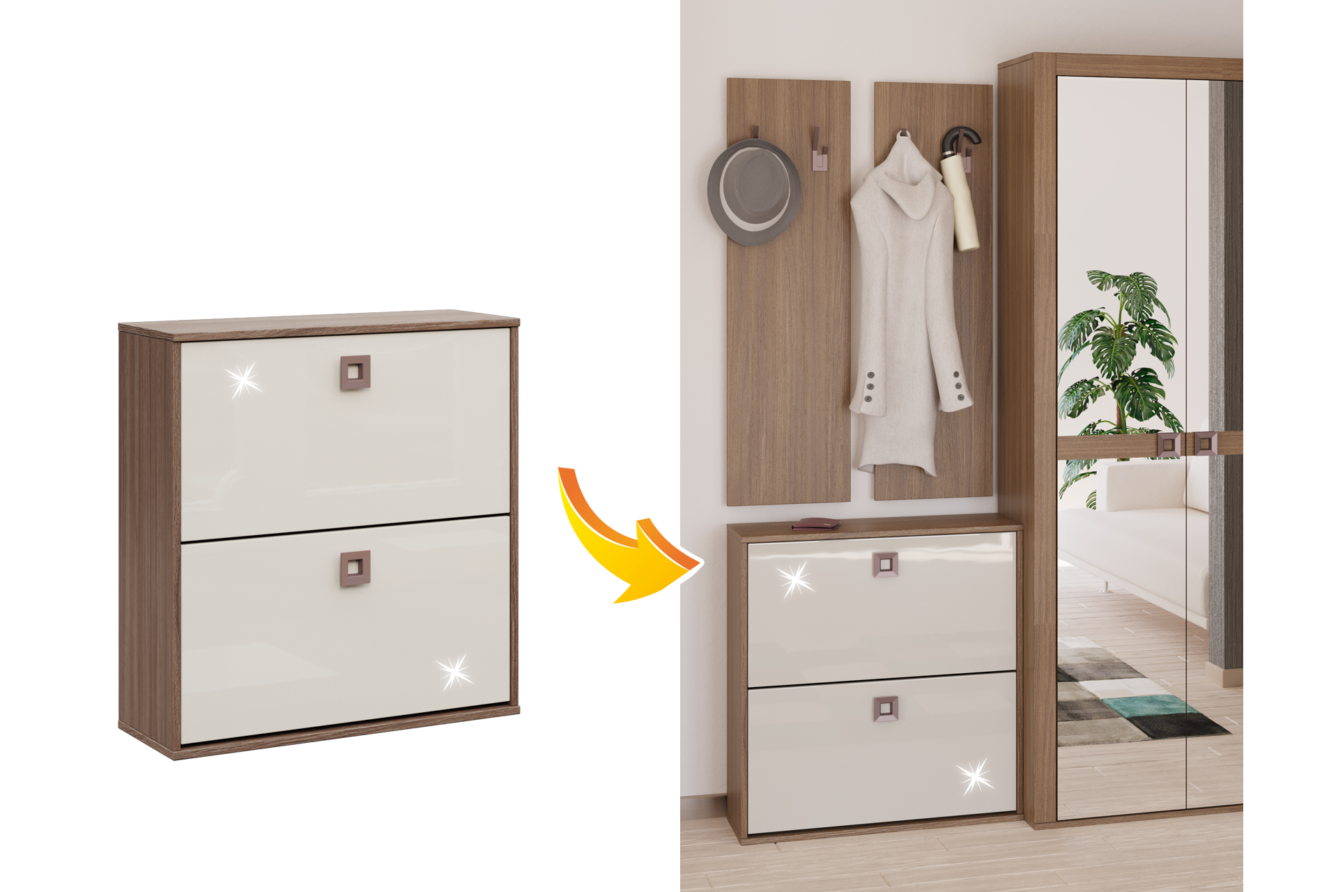 Pantofar cu 2 compartimente L75 - imagine 2