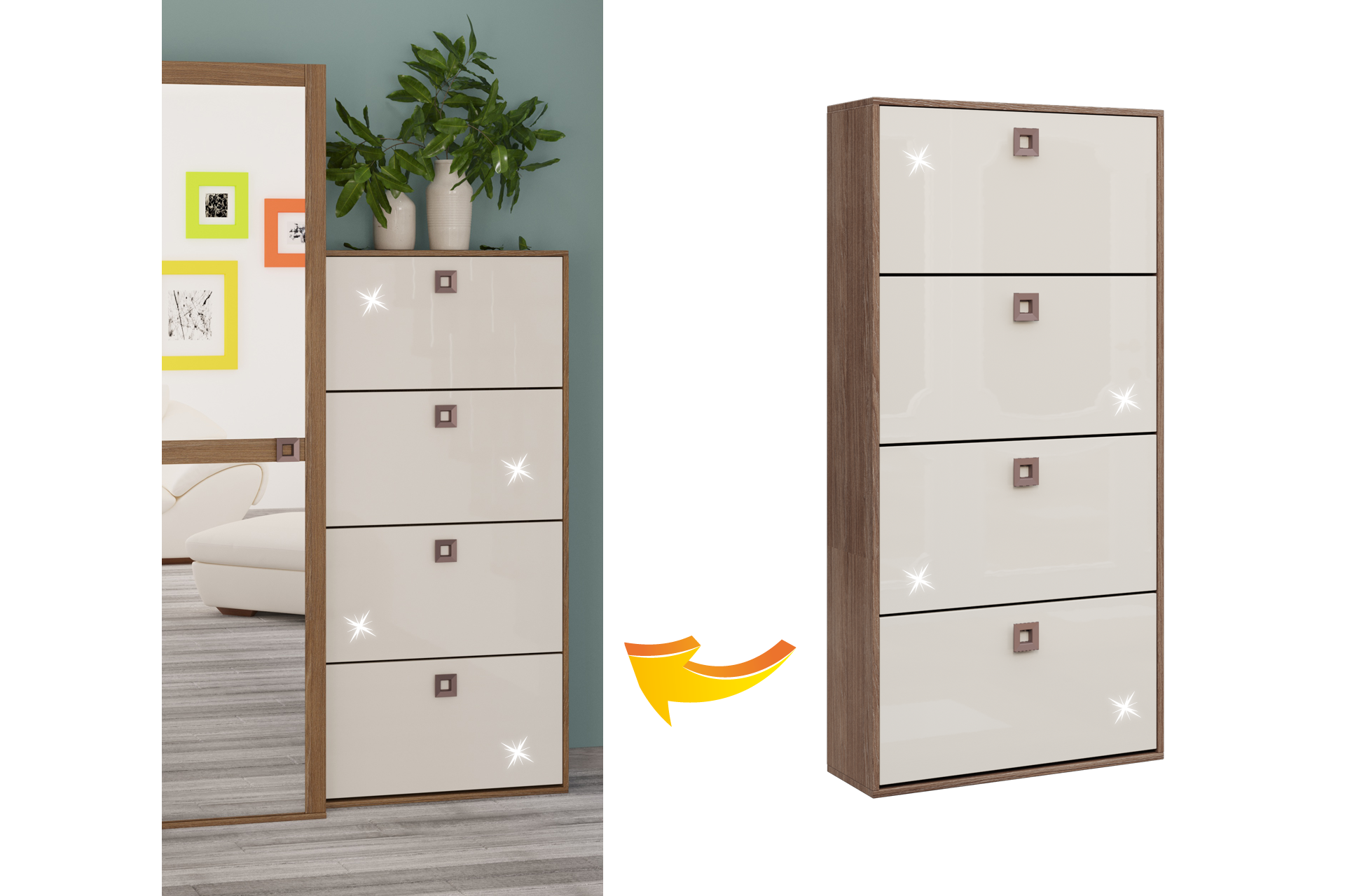 Pantofar cu 4 compartimente L75 - imagine 2