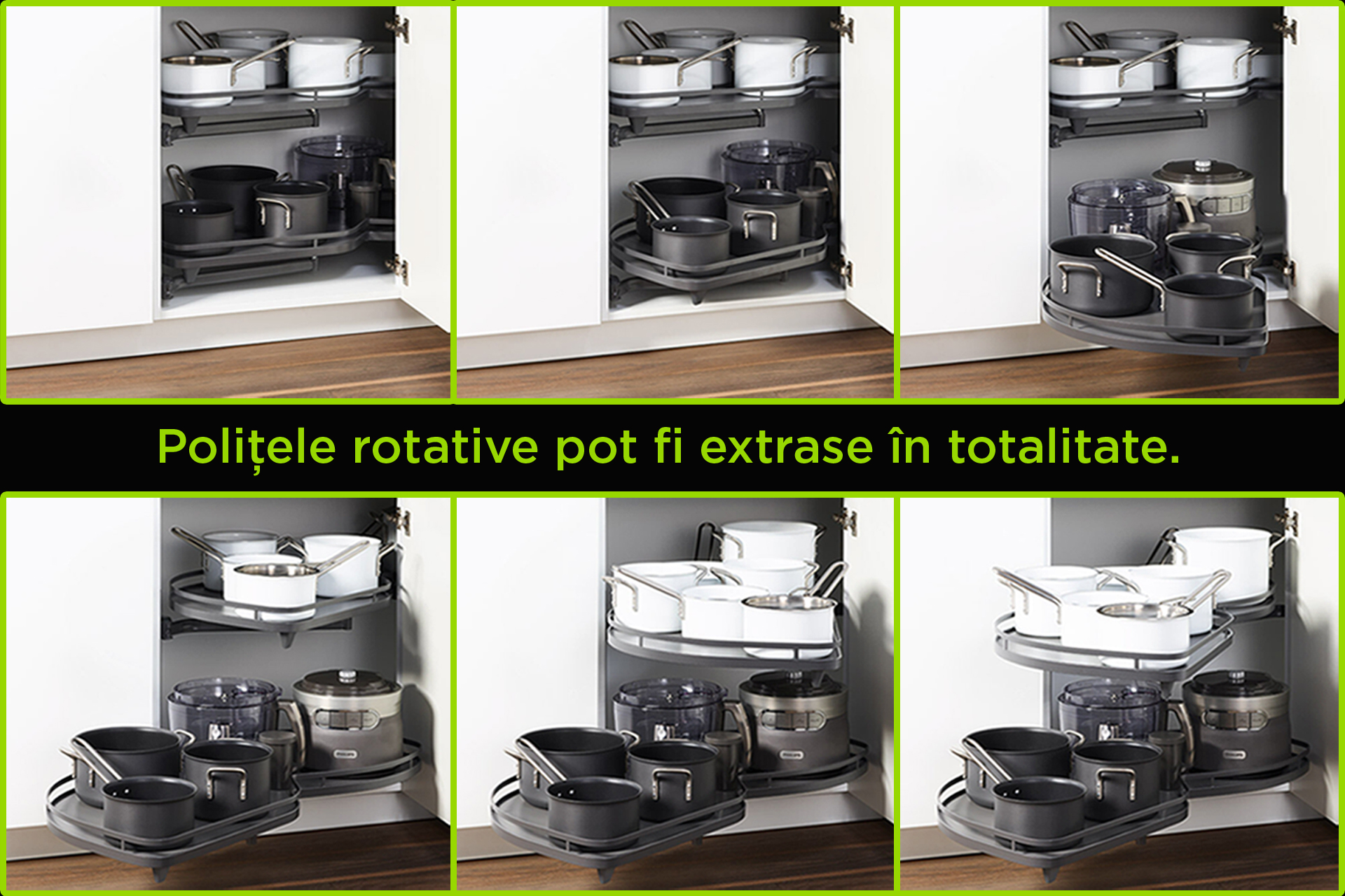 Set polițe rotative cu extragere totală pentru modulul de colț L109 s/d - imagine 5