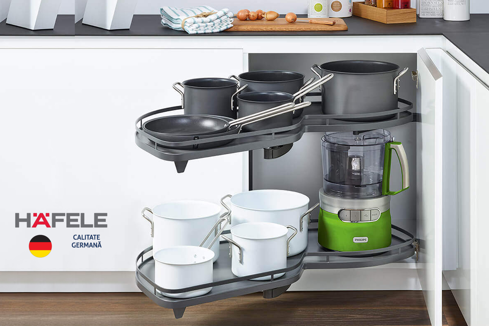 Set polițe rotative cu extragere totală pentru modulul de colț L109 s/d - imagine 2