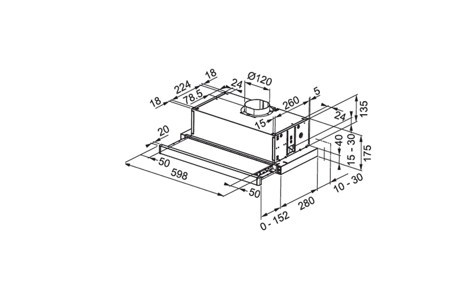 Hotă extensibilă Franke FTC 601 BK/GL - imagine 3
