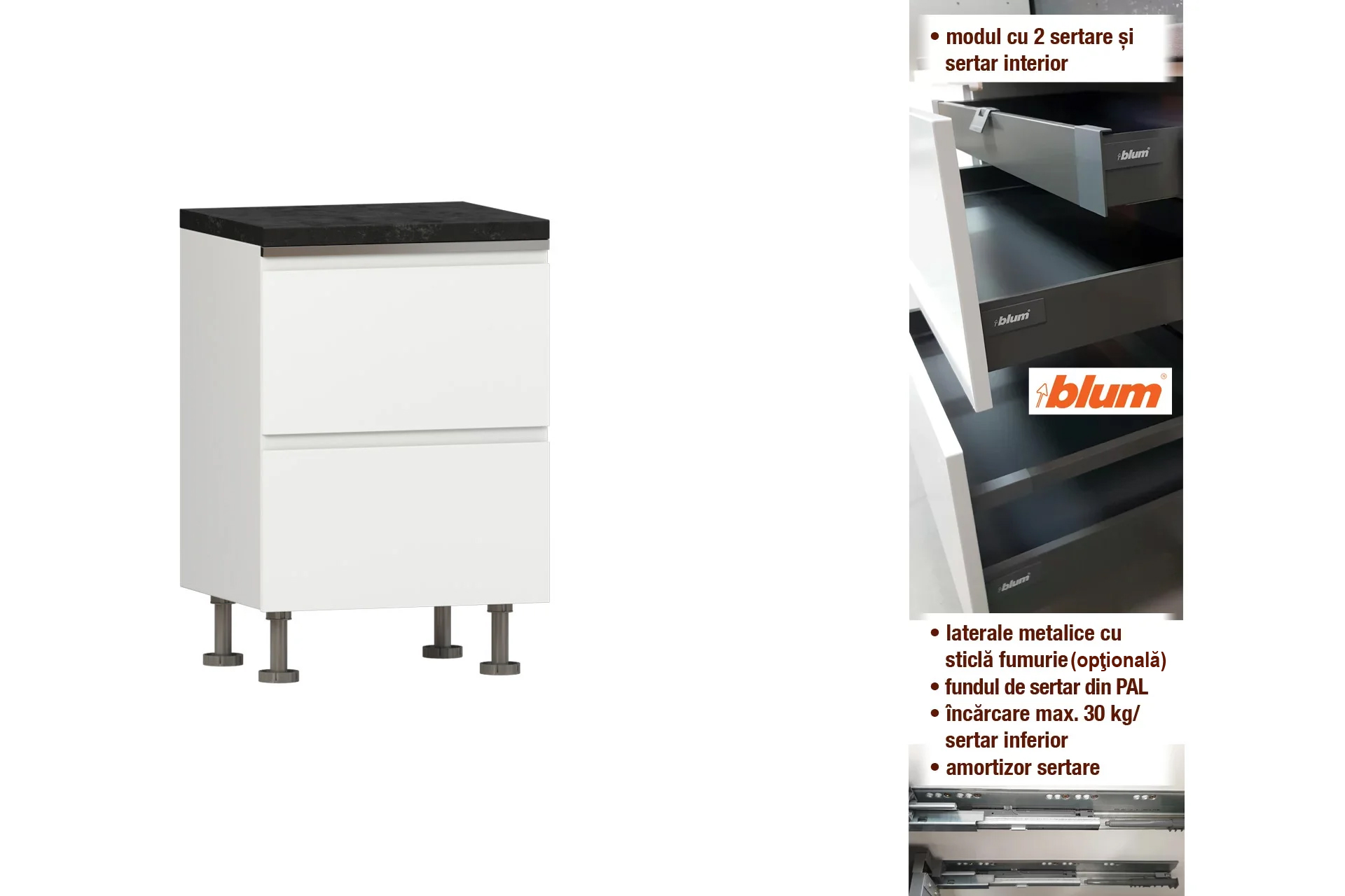 Modul cu 2 sertare L60 - imagine 2