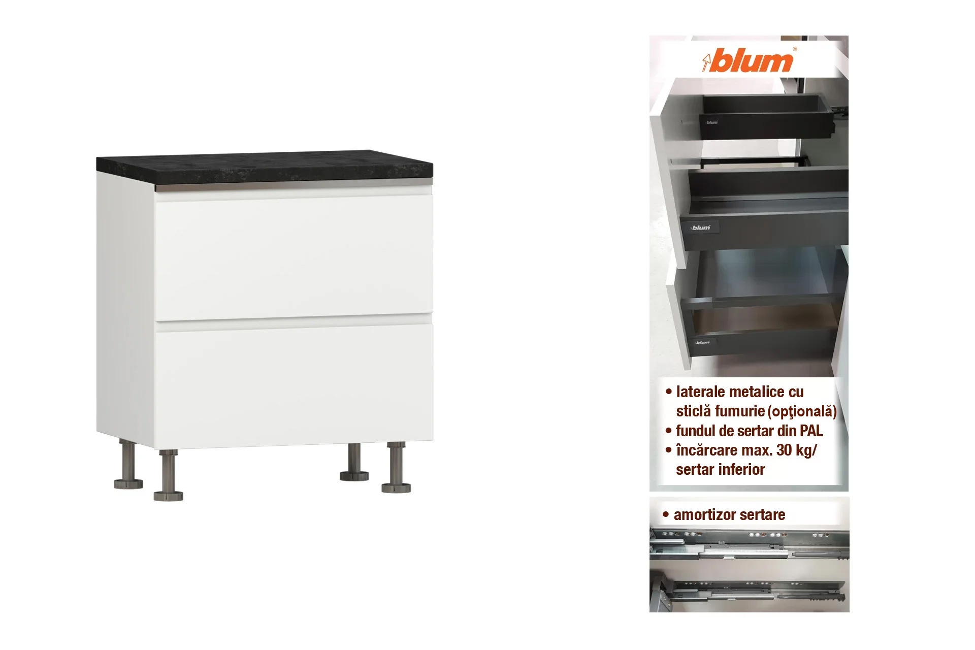Modul cu 2 sertare L80 - imagine 2