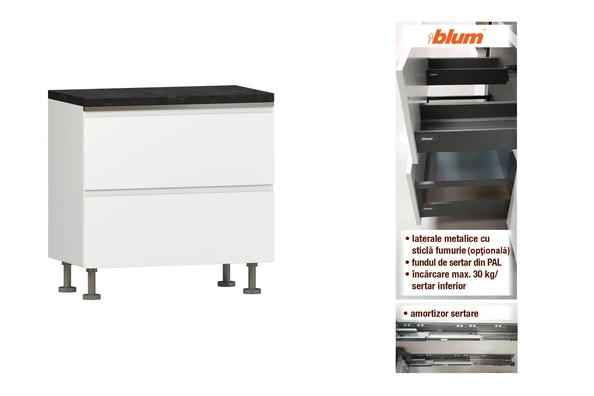Modul cu 2 sertare L90 - imagine 2