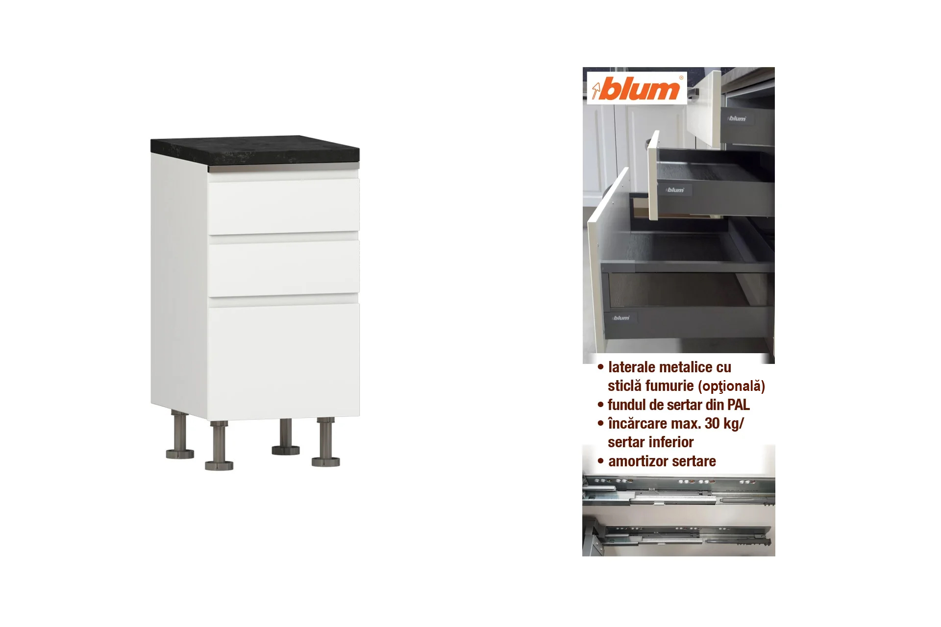 Modul cu 3 sertare L45 - imagine 2