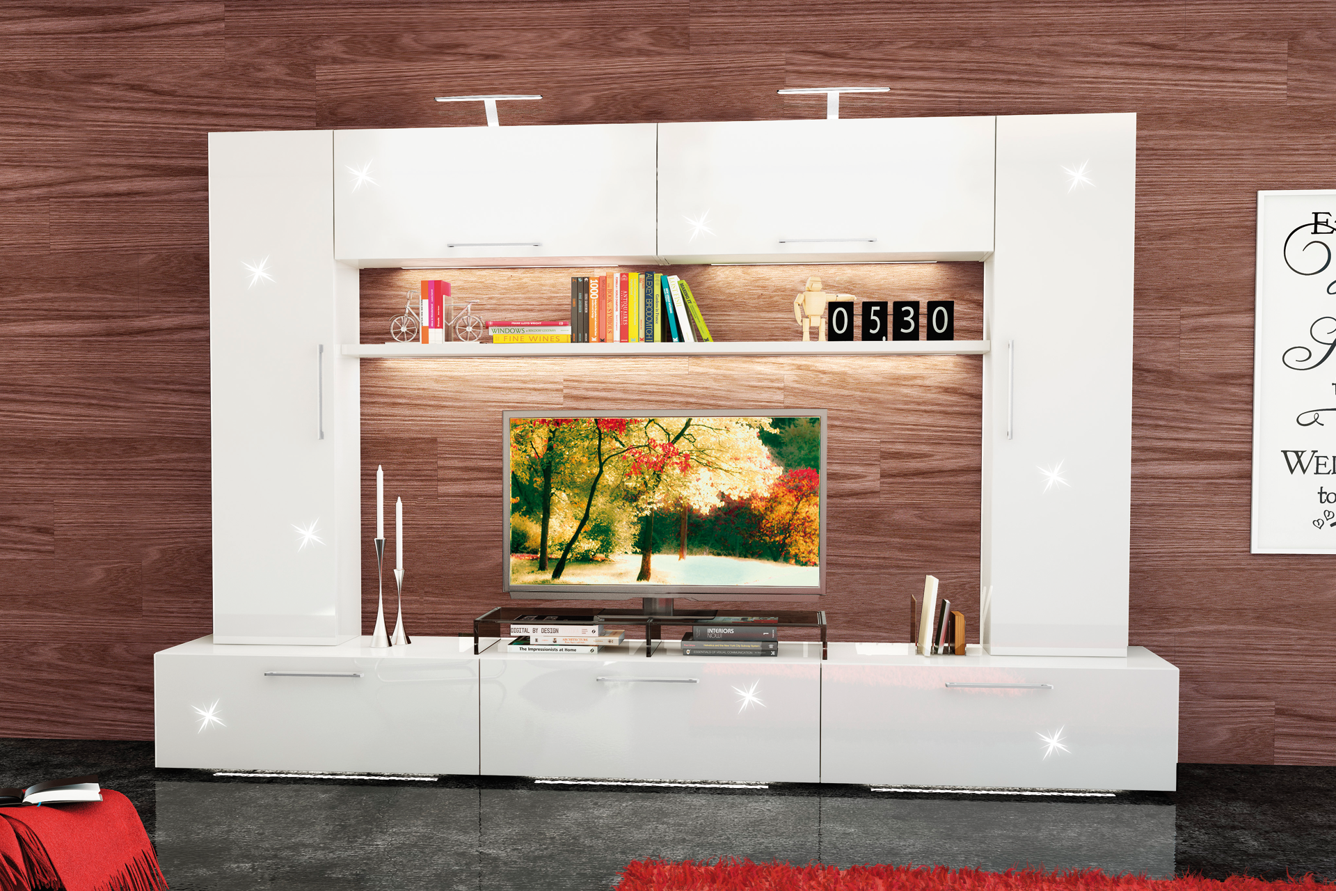 Living Box L300 alb super lucios