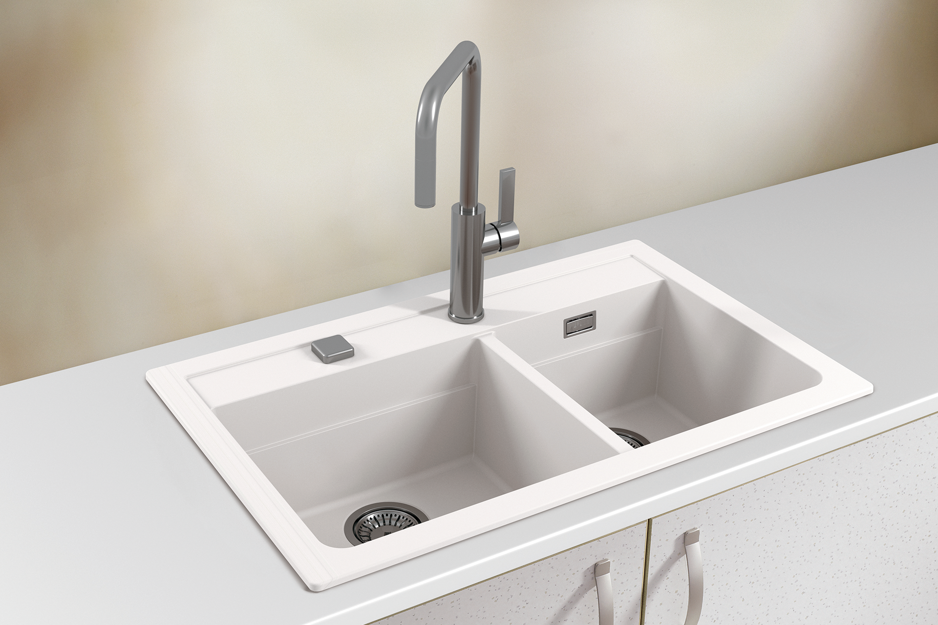 Pachet chiuvetă Alveus Atrox 50 Alb + baterie Jana G11 - imagine 4