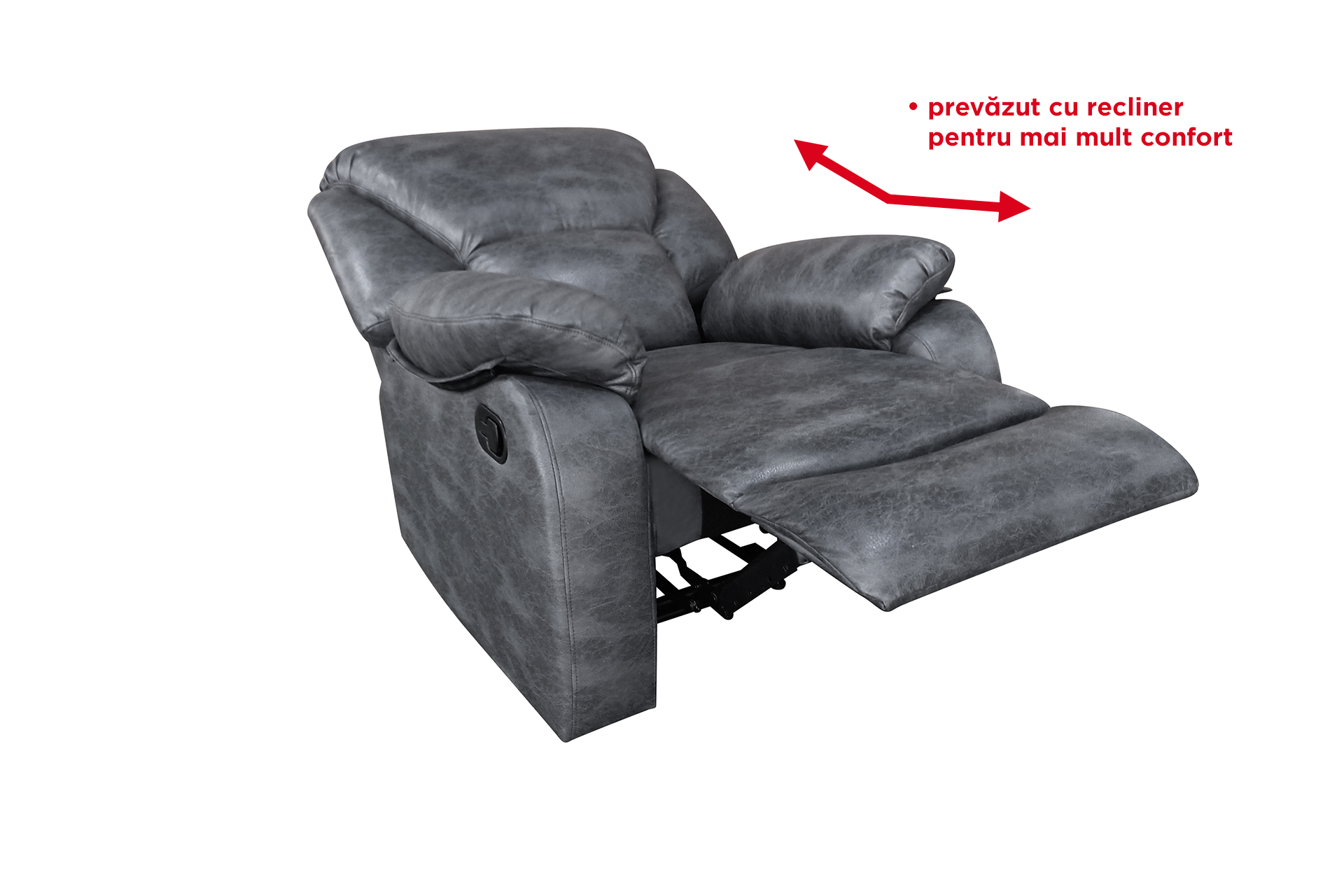 Pachet fotoliu Barcelona cu recliner + pernă decorativă - imagine 2