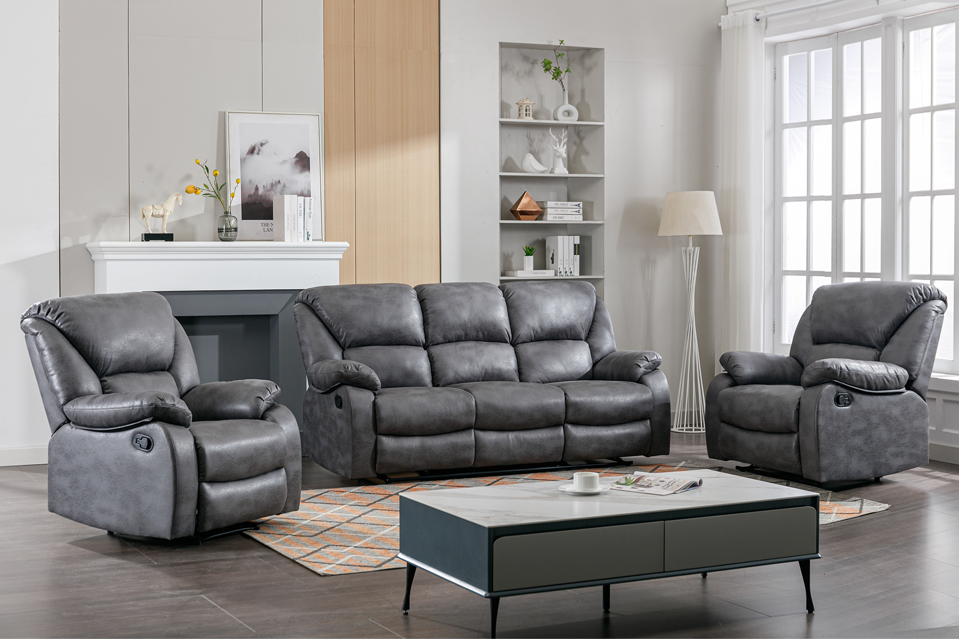 Pachet fotoliu Barcelona cu recliner + pernă decorativă - imagine 3