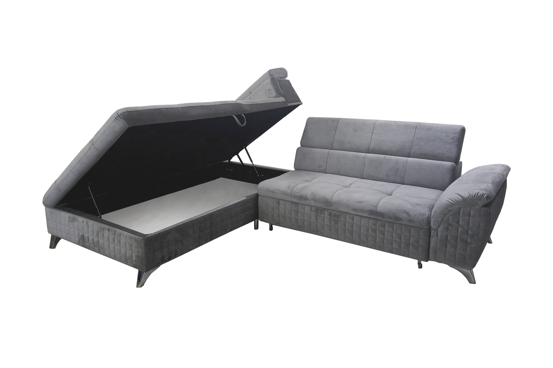 Pachet colțar modular extensibil Kiev cu ladă pentru depozitare + 2 perne decorative - imagine 5
