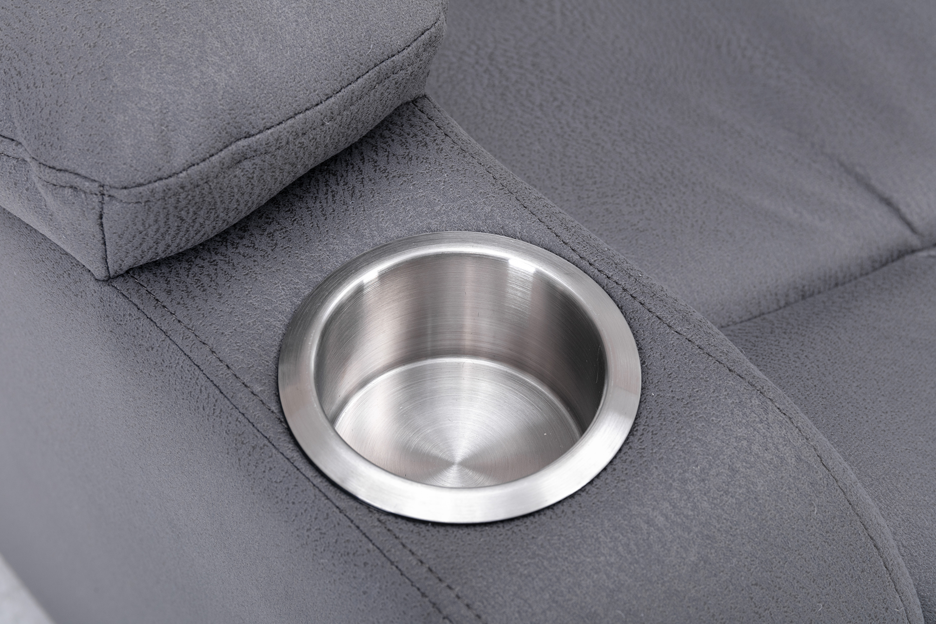 Pachet fotoliu cu recliner electric Regal Grey (balansoar, rotativ) + taburet tapițat pătrat - imagine 4