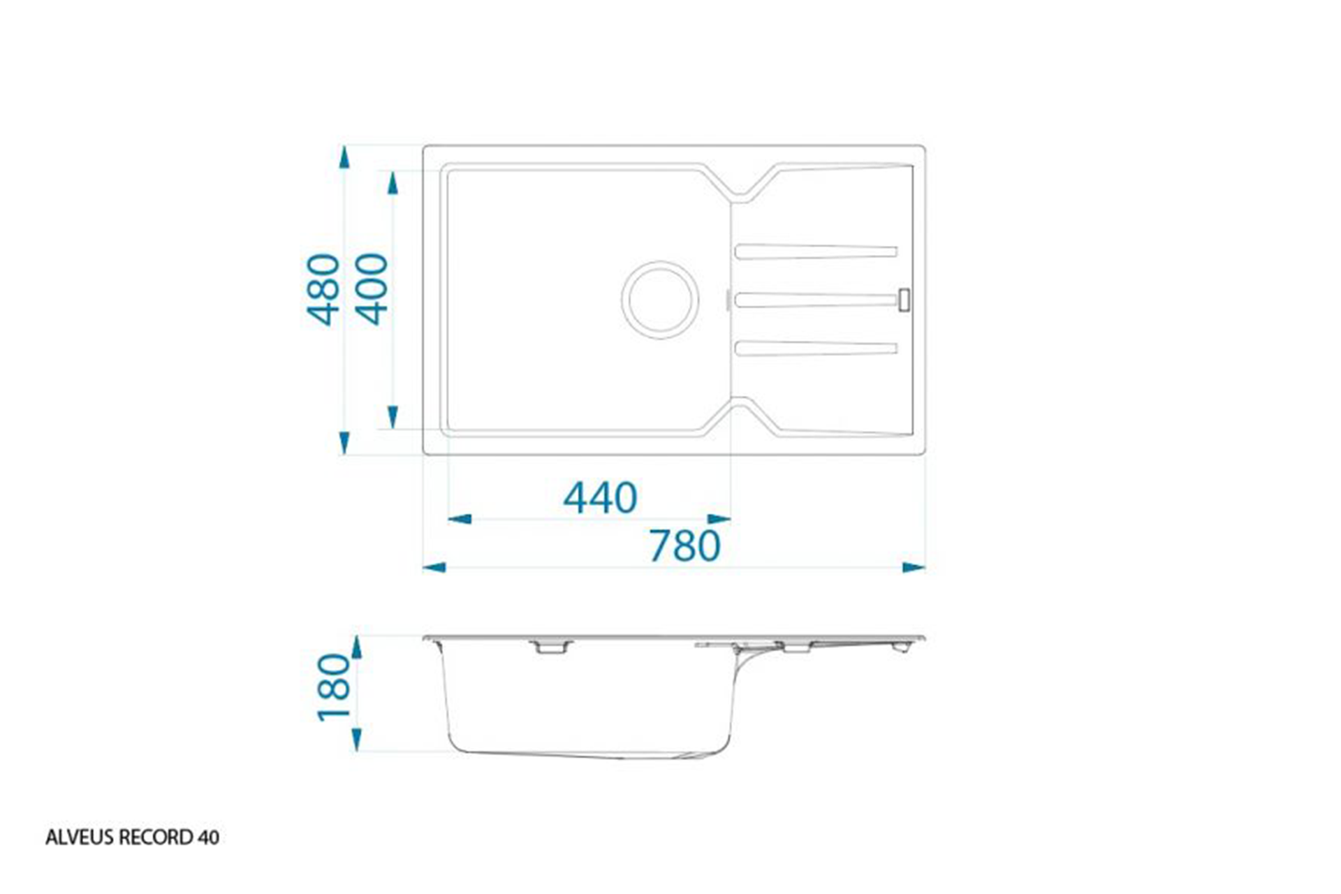 Pachet chiuvetă Alveus Record 40 G55 + baterie Flexa Bej - imagine 6