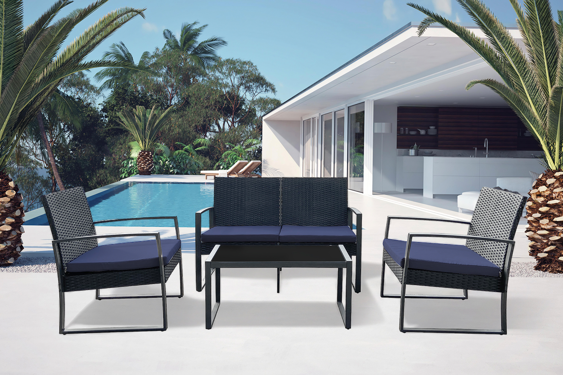 Set mobilier grădină/terasă LEON PLUS 4 piese - imagine 2