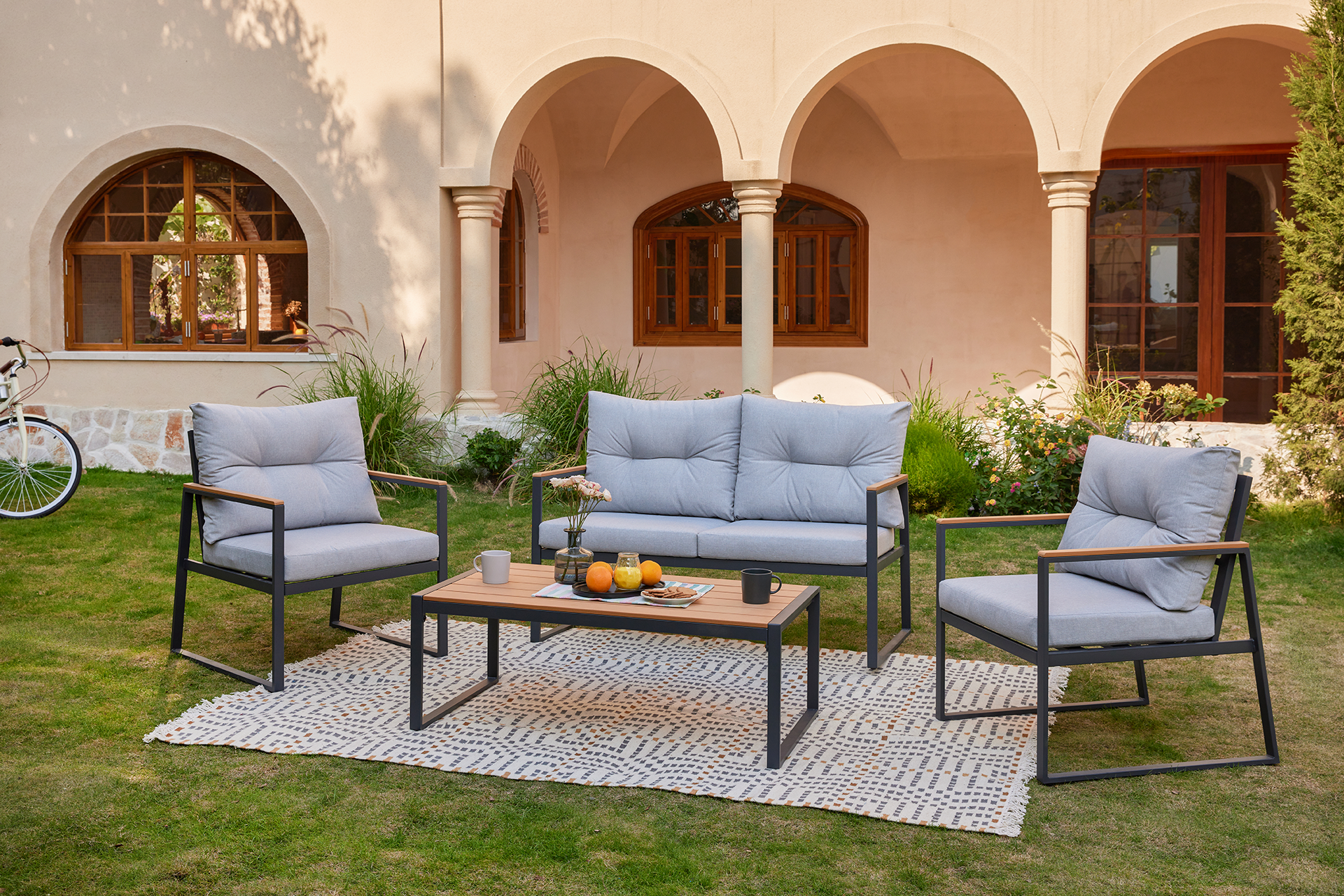 Set mobilier grădină/terasă VALENCIA 4 piese - imagine 2