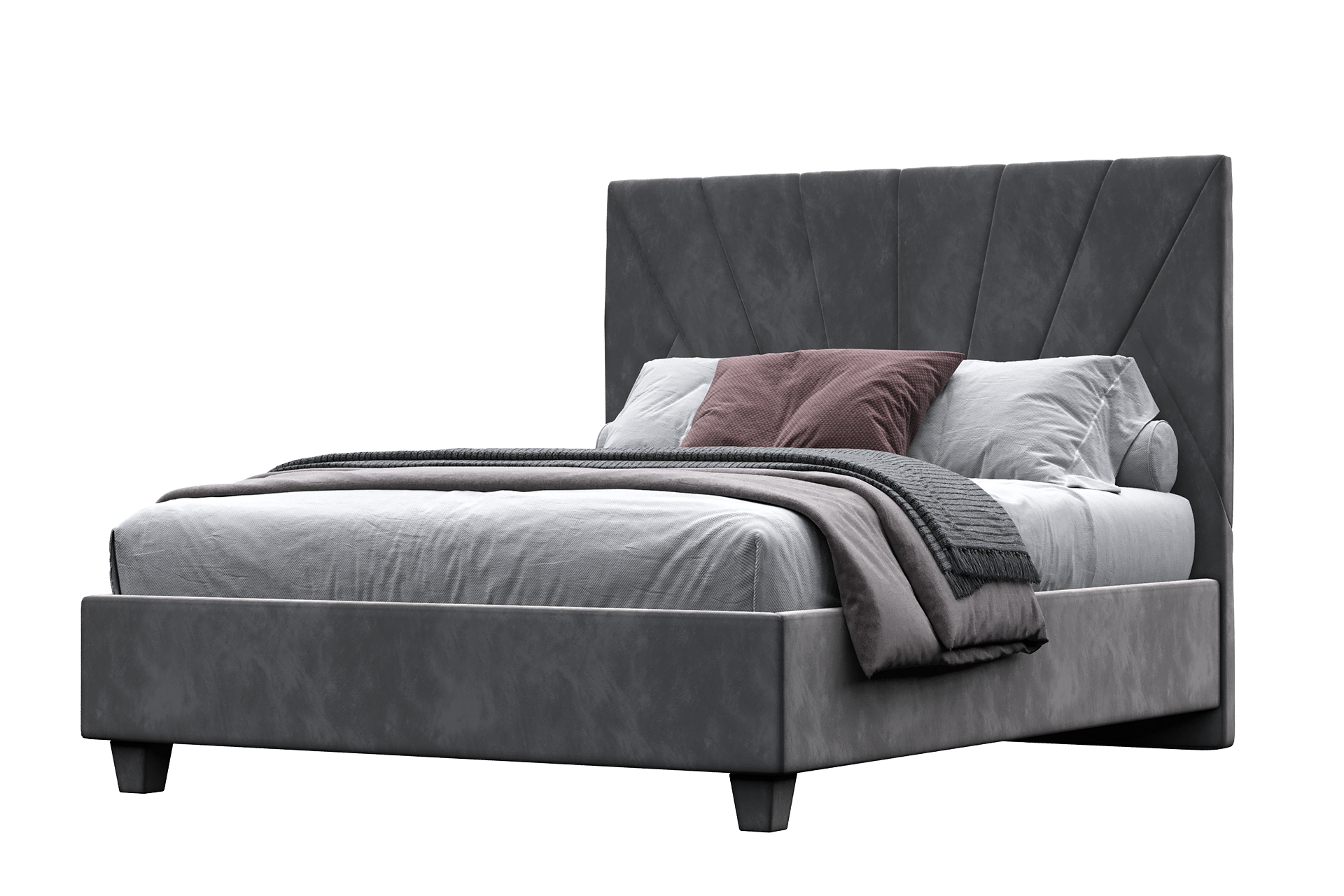 Pachet pat City tapițat integral + 2 perne decorative - imagine 3