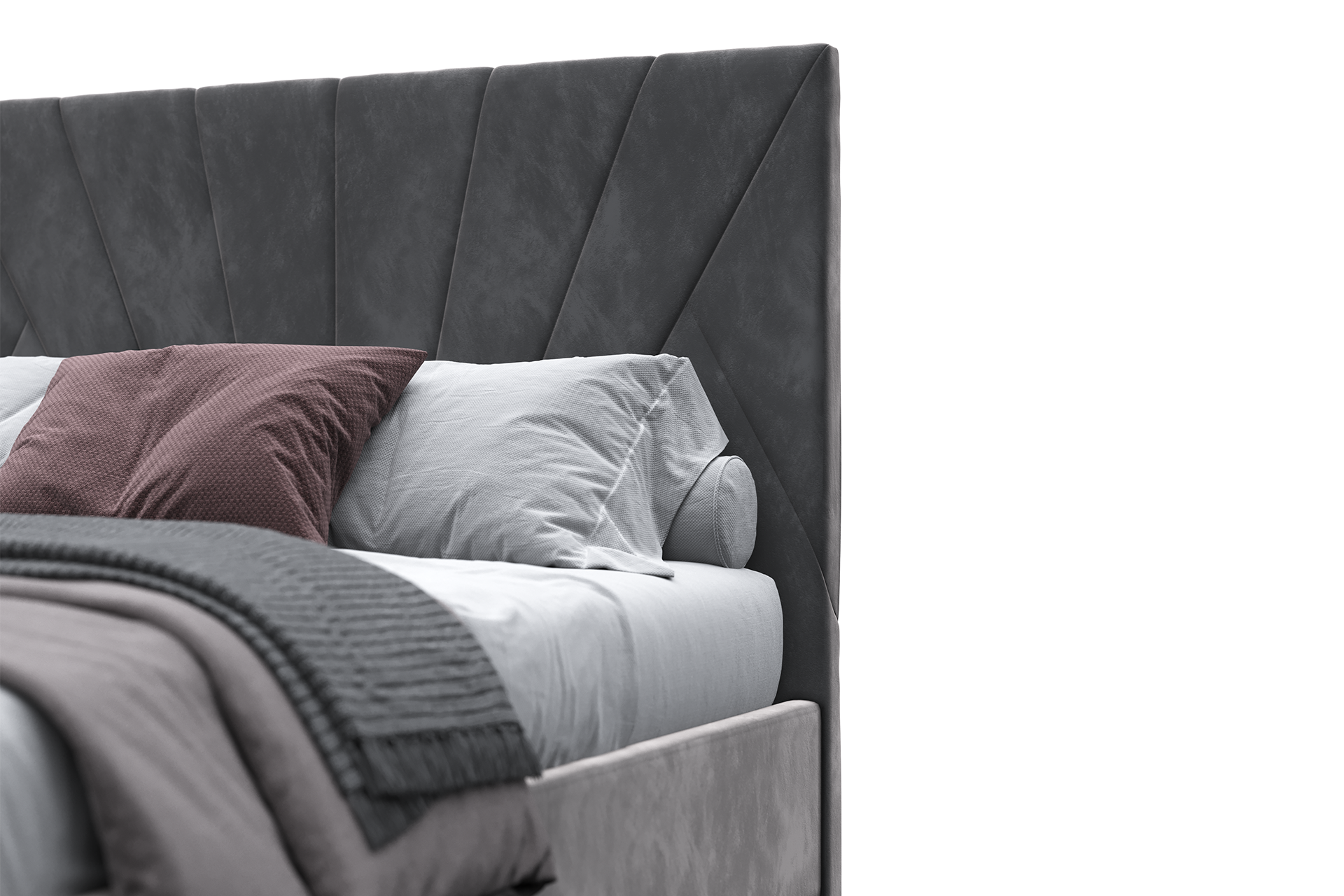 Pachet pat City tapițat integral + 2 perne decorative - imagine 4