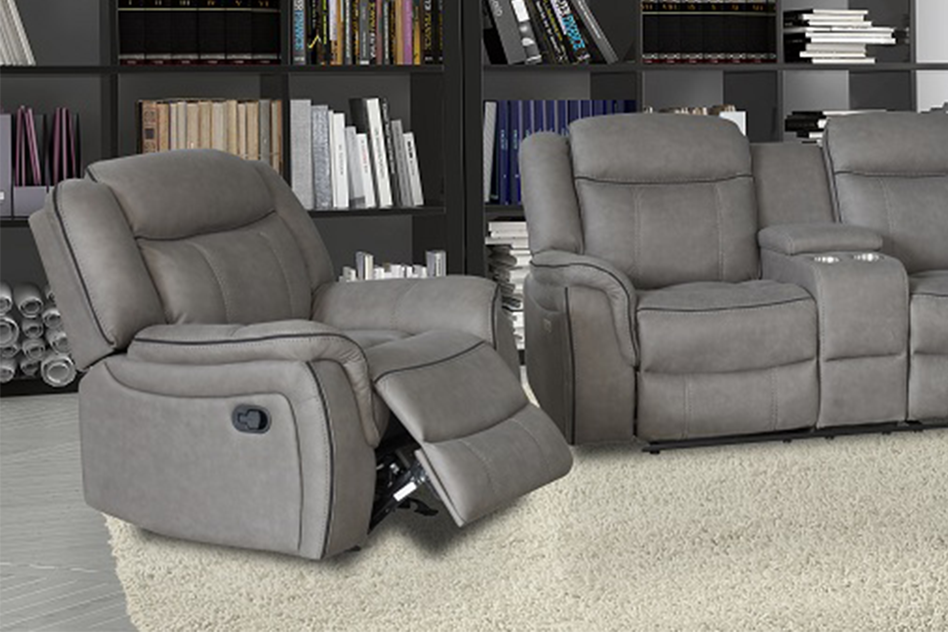Pachet fotoliu Dover cu recliner + pernă decorativă - imagine 2