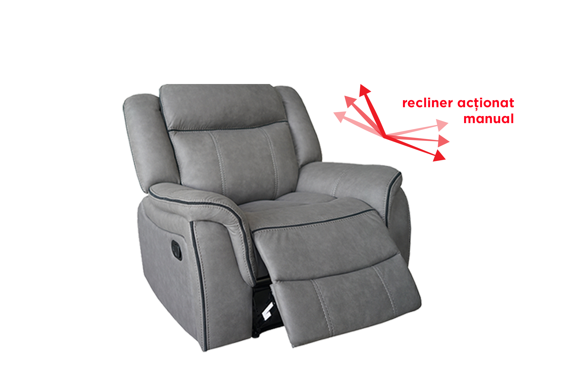 Pachet fotoliu Dover cu recliner + pernă decorativă - imagine 3