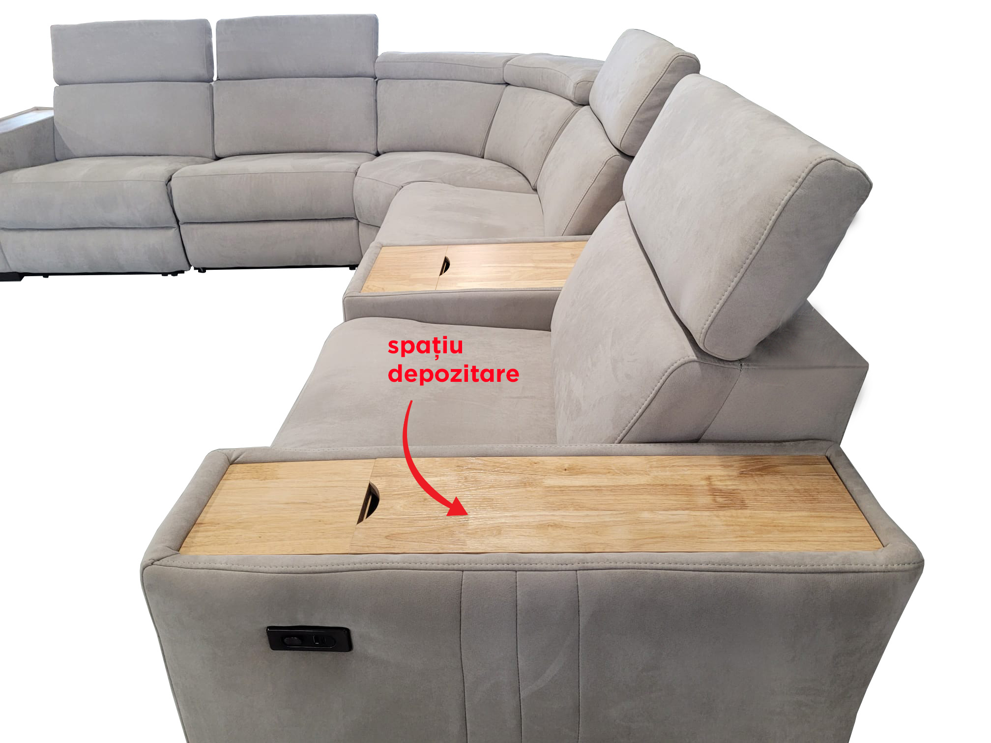 Pachet colțar cu reclinere electrice Prestige Maximus + pernă decorativă - imagine 5