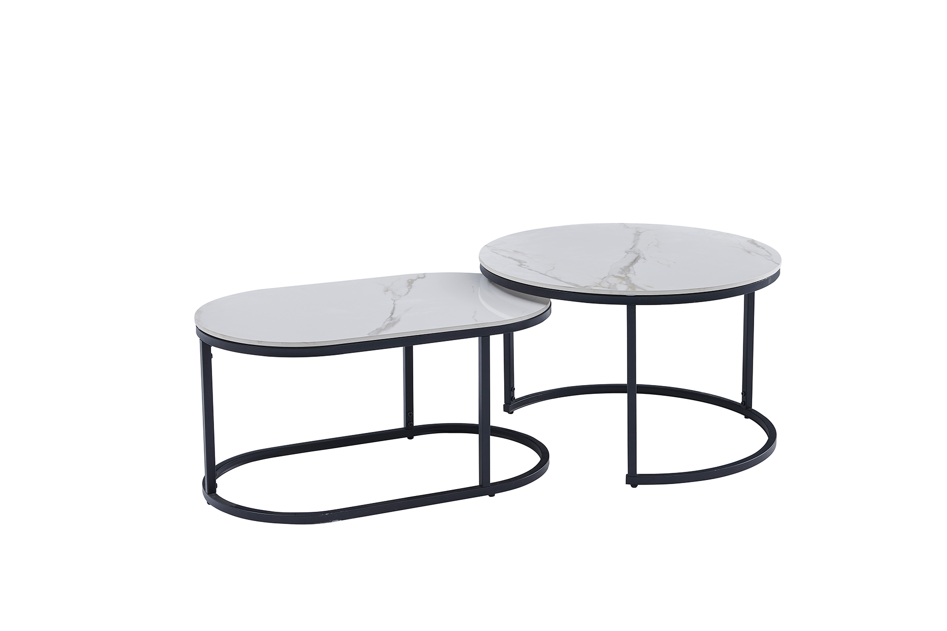 Set 2 măsuțe de cafea Duet ceramic D80/D70 - imagine 2