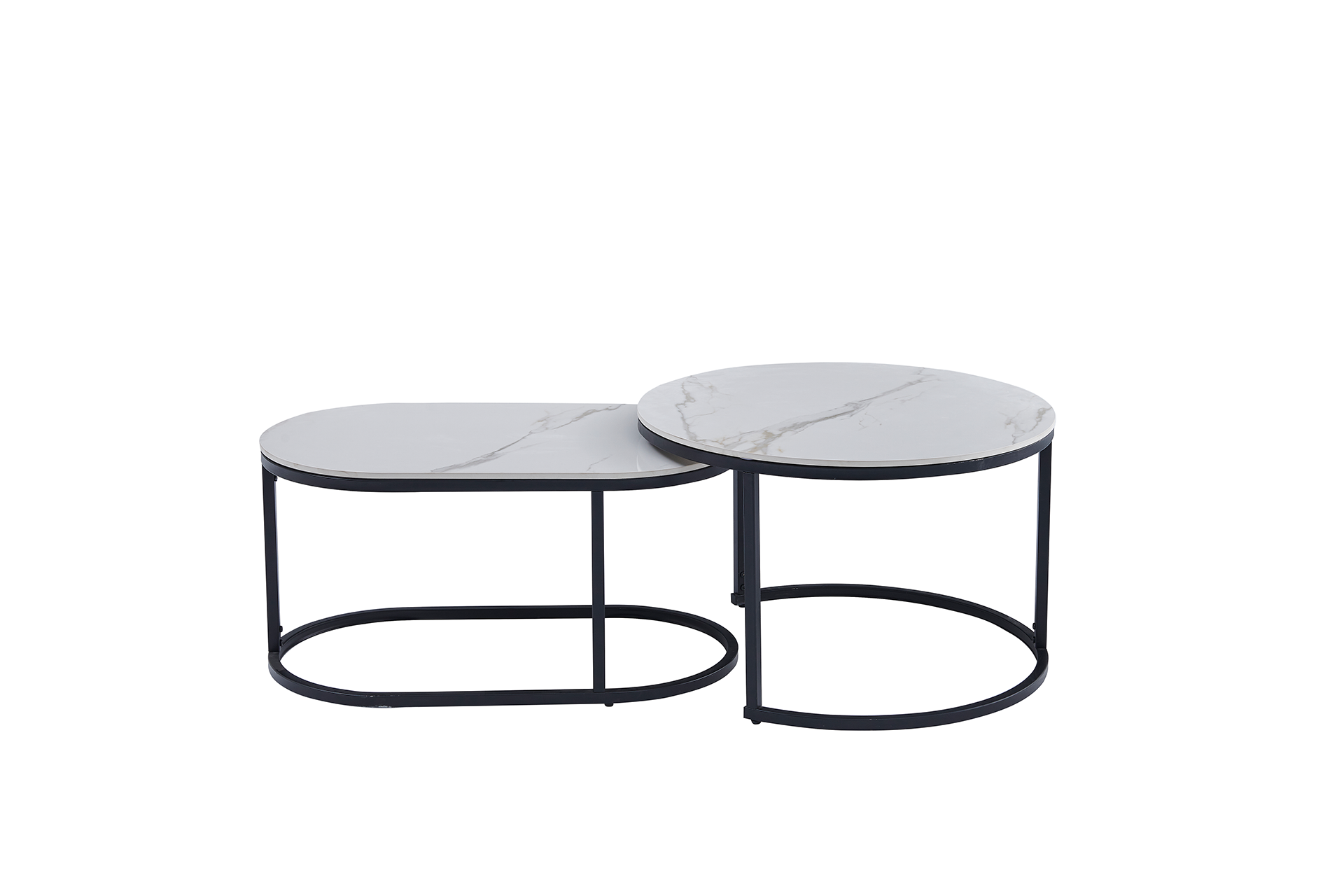 Set 2 măsuțe de cafea Duet ceramic D80/D70 - imagine 3