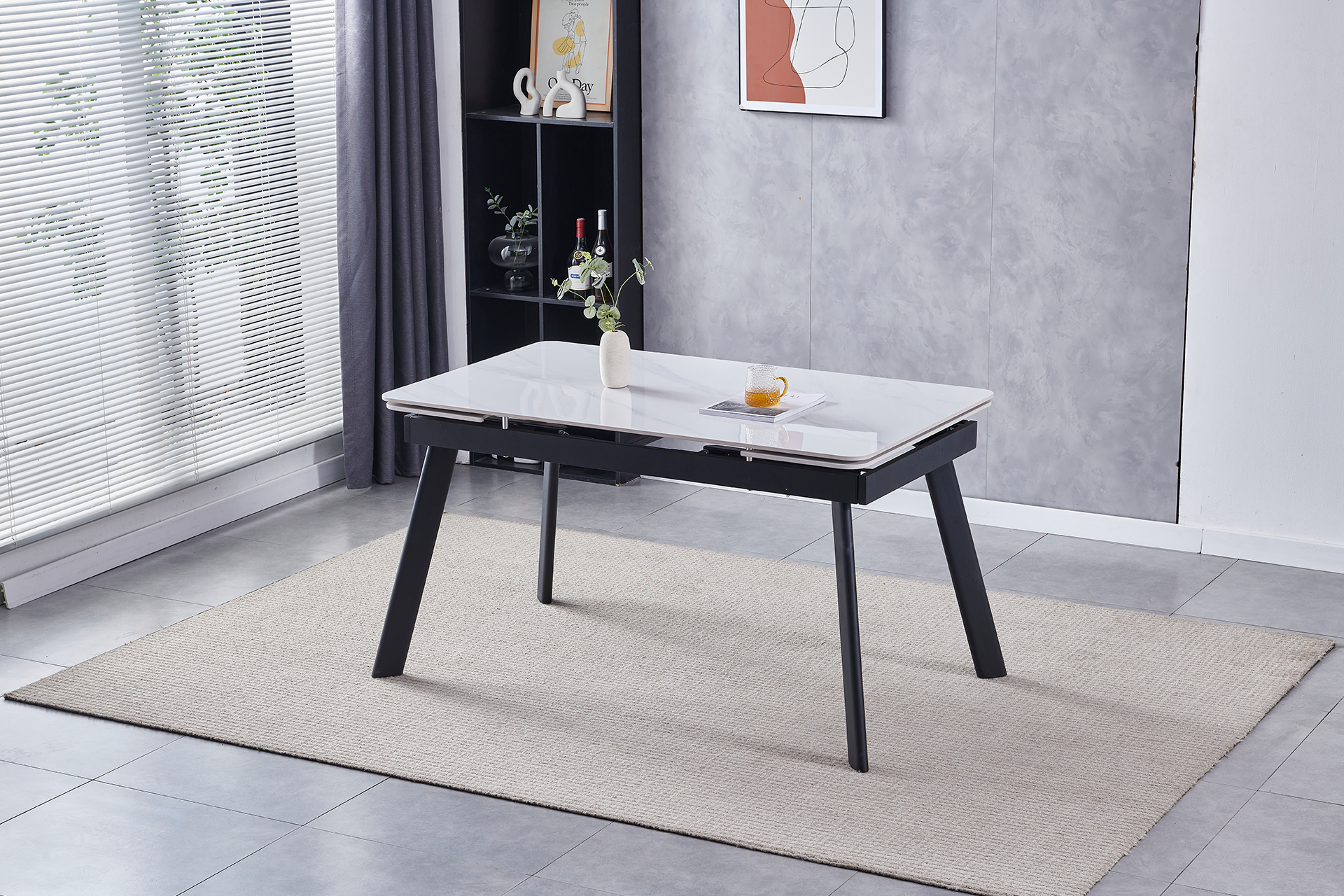 Masă extensibilă Manhattan white ceramic - imagine 2