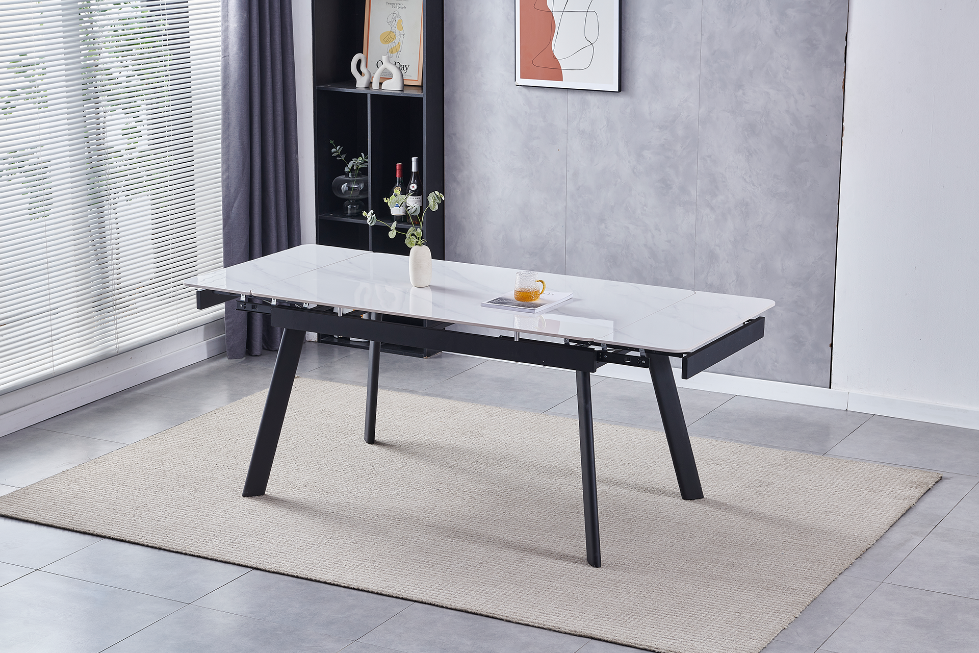 Masă extensibilă Manhattan white ceramic - imagine 3