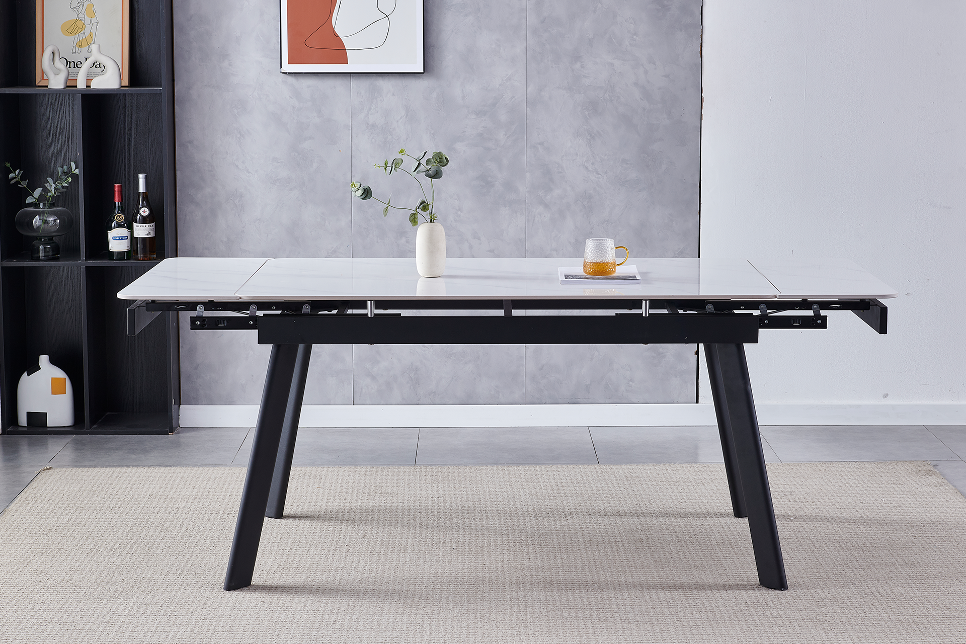Masă extensibilă Manhattan white ceramic - imagine 6