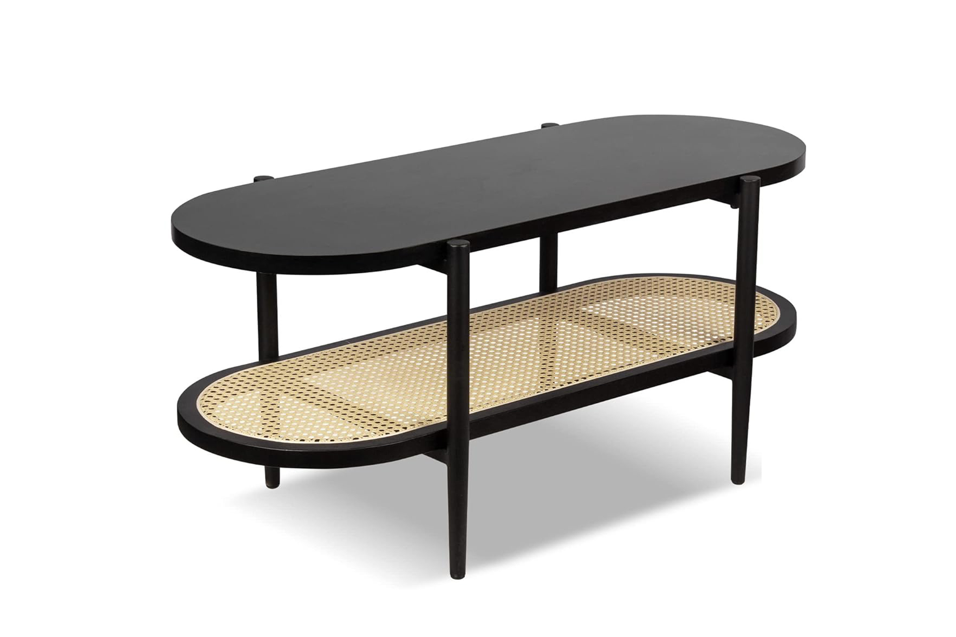 Măsuță de cafea ovală Ebony Rattan L100 - imagine 2