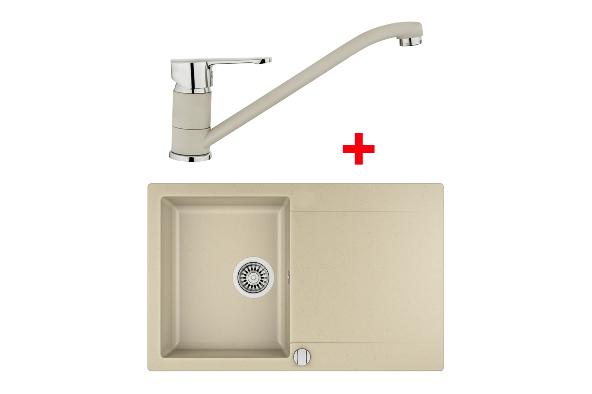 Pachet chiuvetă Teka Clivo 45 B TQ Q+ baterie MF 2 Topasbeige - imagine 2