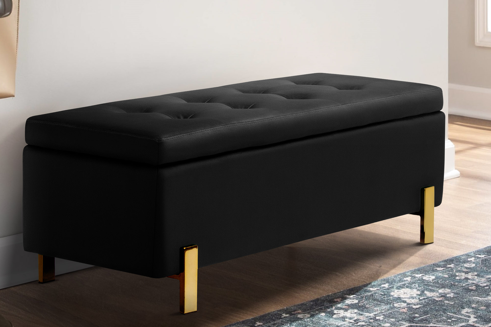 Pachet băncuță cu depozitare Elegance velvet + pernă decorativă - imagine 5