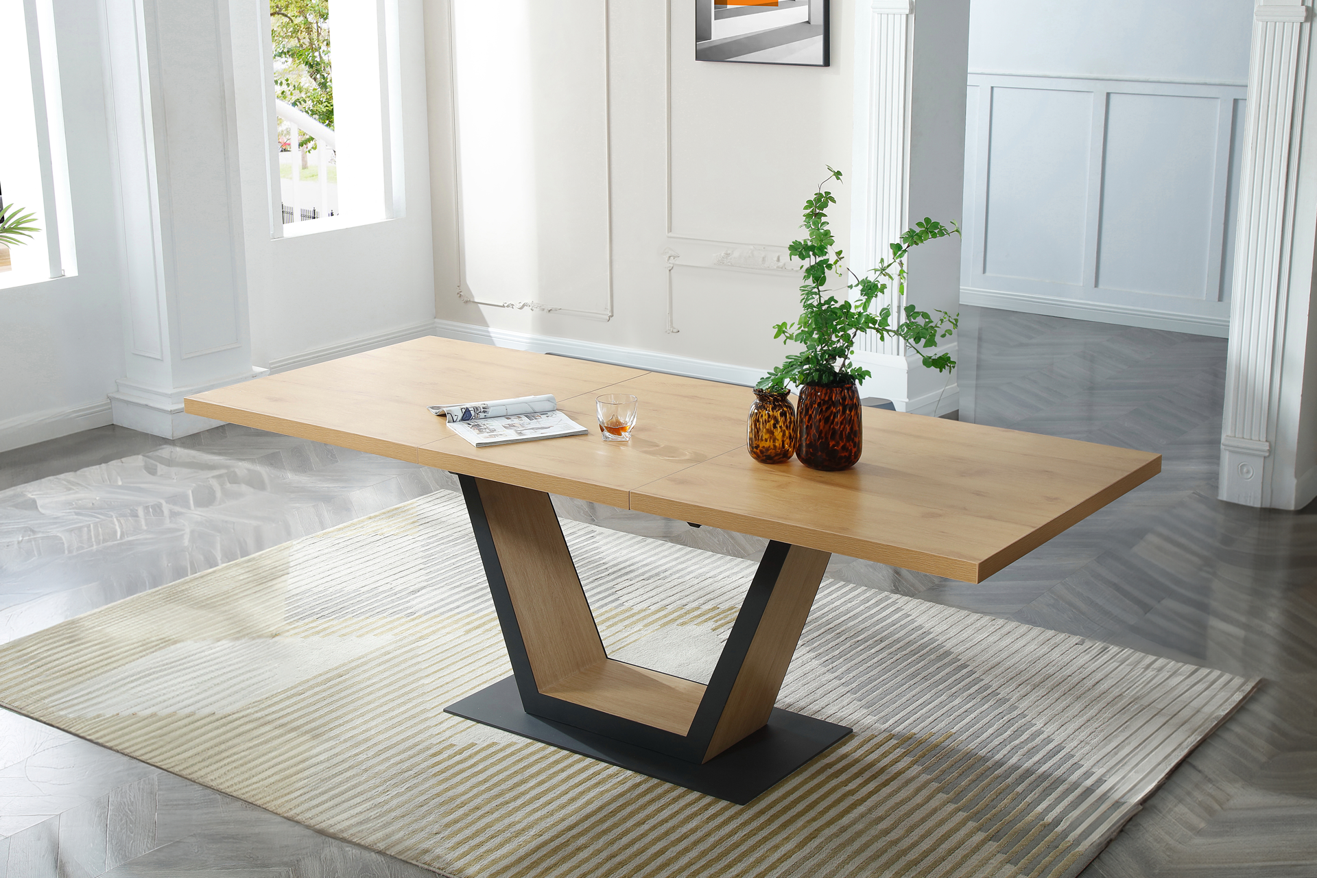Masă extensibilă V-Wing wood - imagine 2
