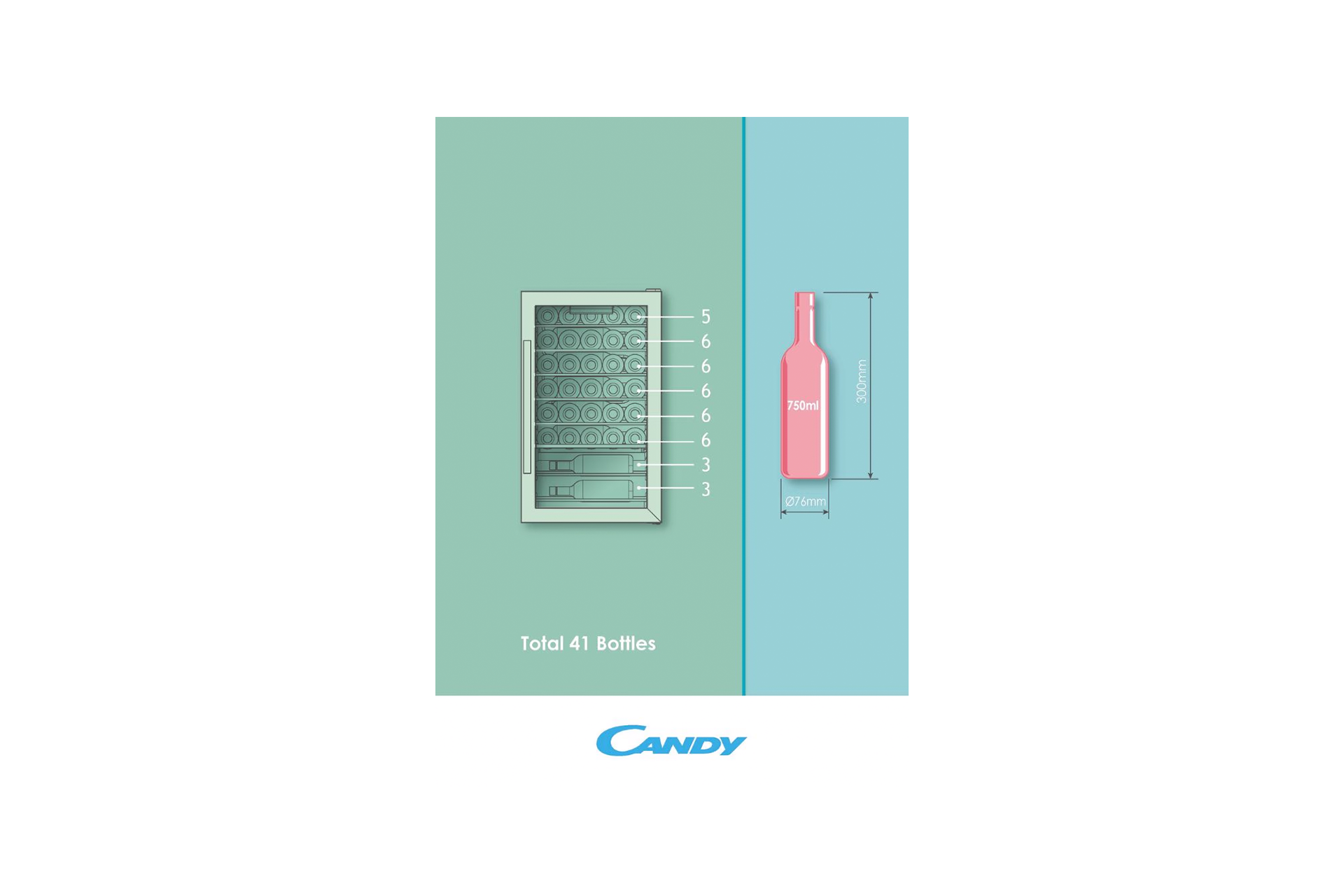 Răcitor de vinuri Candy CWC 150 EM/NF - imagine 7