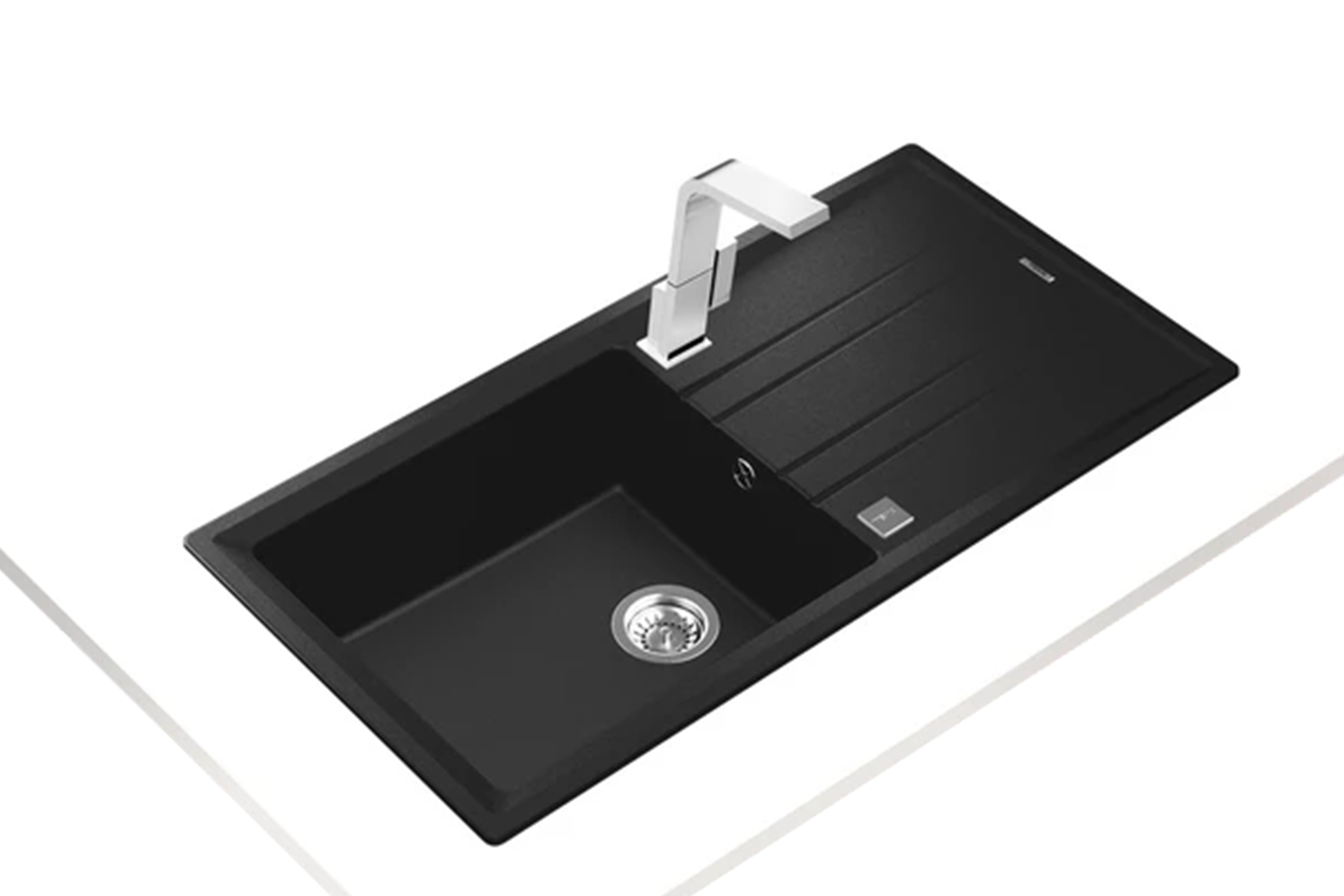 Chiuvetă Teka Tegranit Stone 60 L-TG 1B 1D Q Schwarzmetallic - imagine 3