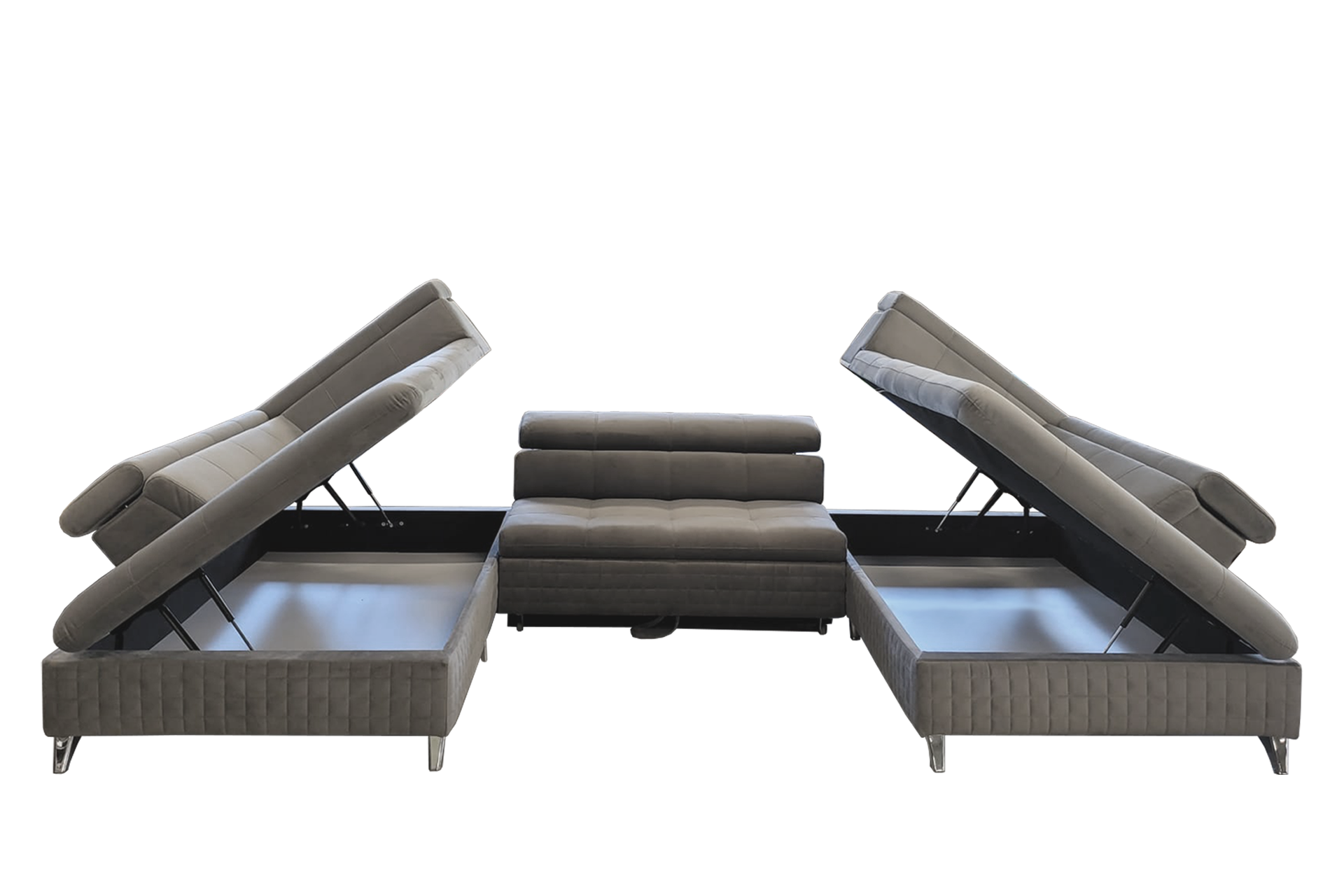 Pachet colțar modular extensibil Kiev U cu ladă pentru depozitare + 2 perne decorative - imagine 4