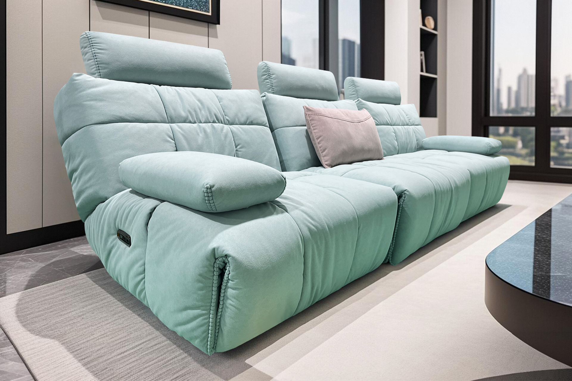 Pachet canapea modulară Granada cu reclinere electrice + pernă decorativă - imagine 2