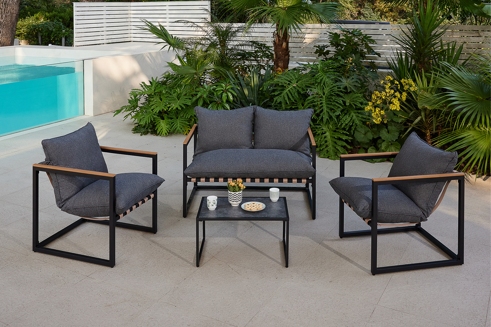 Set mobilier grădină/terasă IBIZA PLUS 4 piese - imagine 2