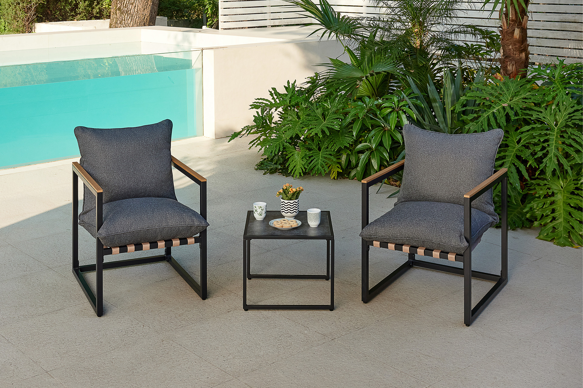 Set mobilier grădină/terasă IBIZA 3 piese - imagine 2