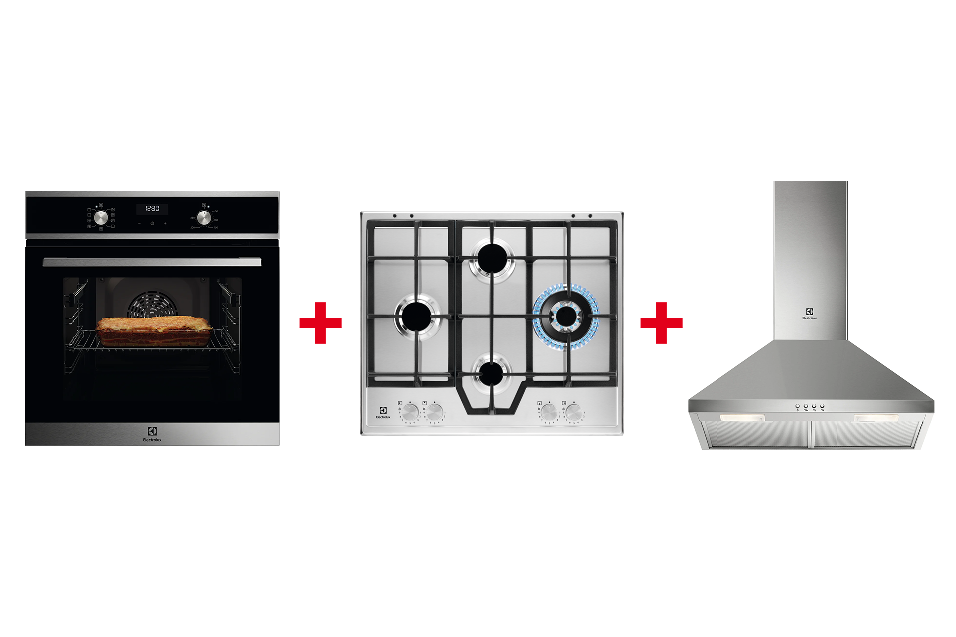 Pachet Electrolux EOF5F50BX + X-LINE KGS64562SX + LFC316X - imagine 2